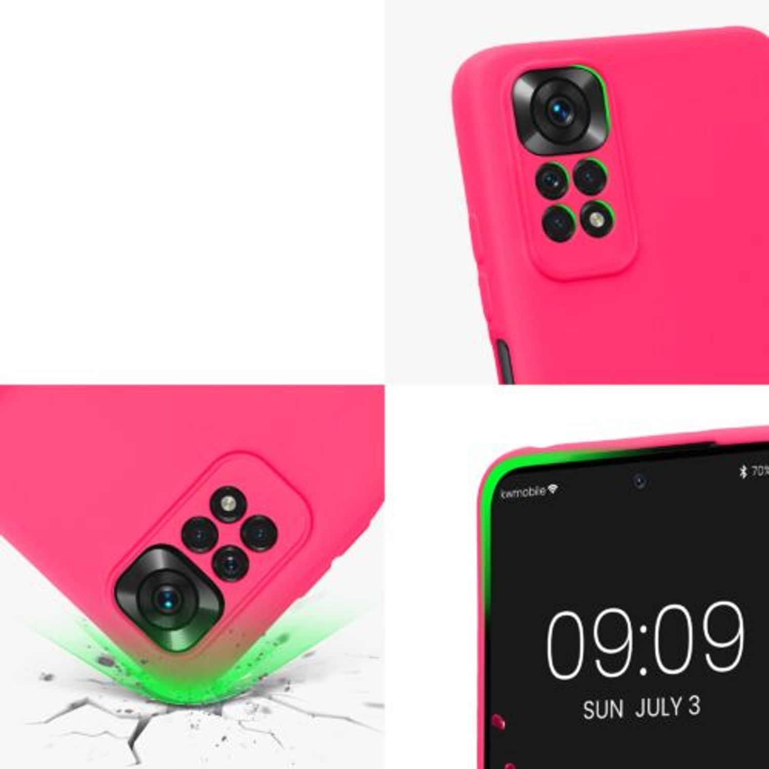 Husa Kwmobile pentru Xiaomi Redmi Note 11/Redmi Note 11s, Silicon, Roz, 57918.77 fotografia produsului View 7 L