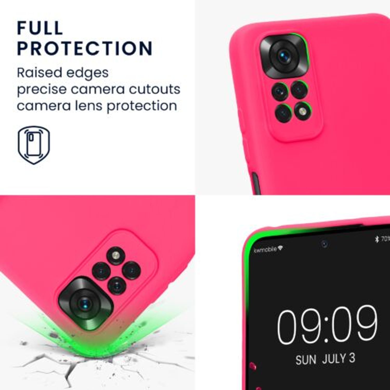 Husa Kwmobile pentru Xiaomi Redmi Note 11/Redmi Note 11s, Silicon, Roz, 57918.77 fotografia produsului View 3 L