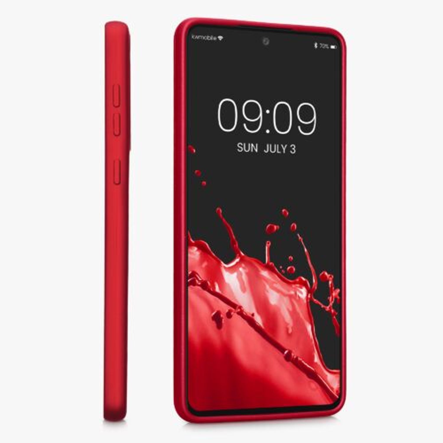 Husa Kwmobile pentru Samsung Galaxy A73 5G, Silicon, Rosu, 57959.36 fotografia produsului View 5 L