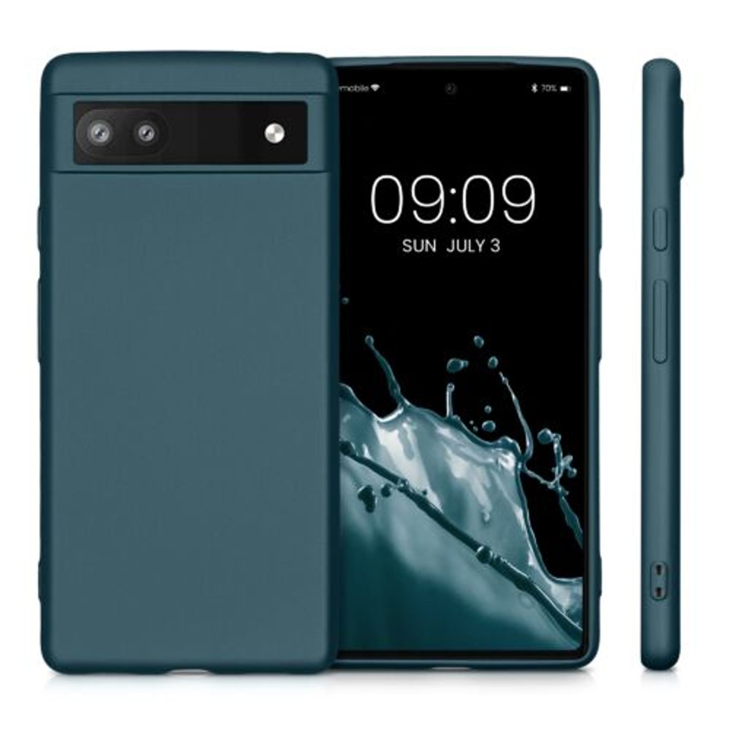 Husa Kwmobile pentru Google Pixel 6a, Silicon, Verde, 57960.14 fotografia produsului