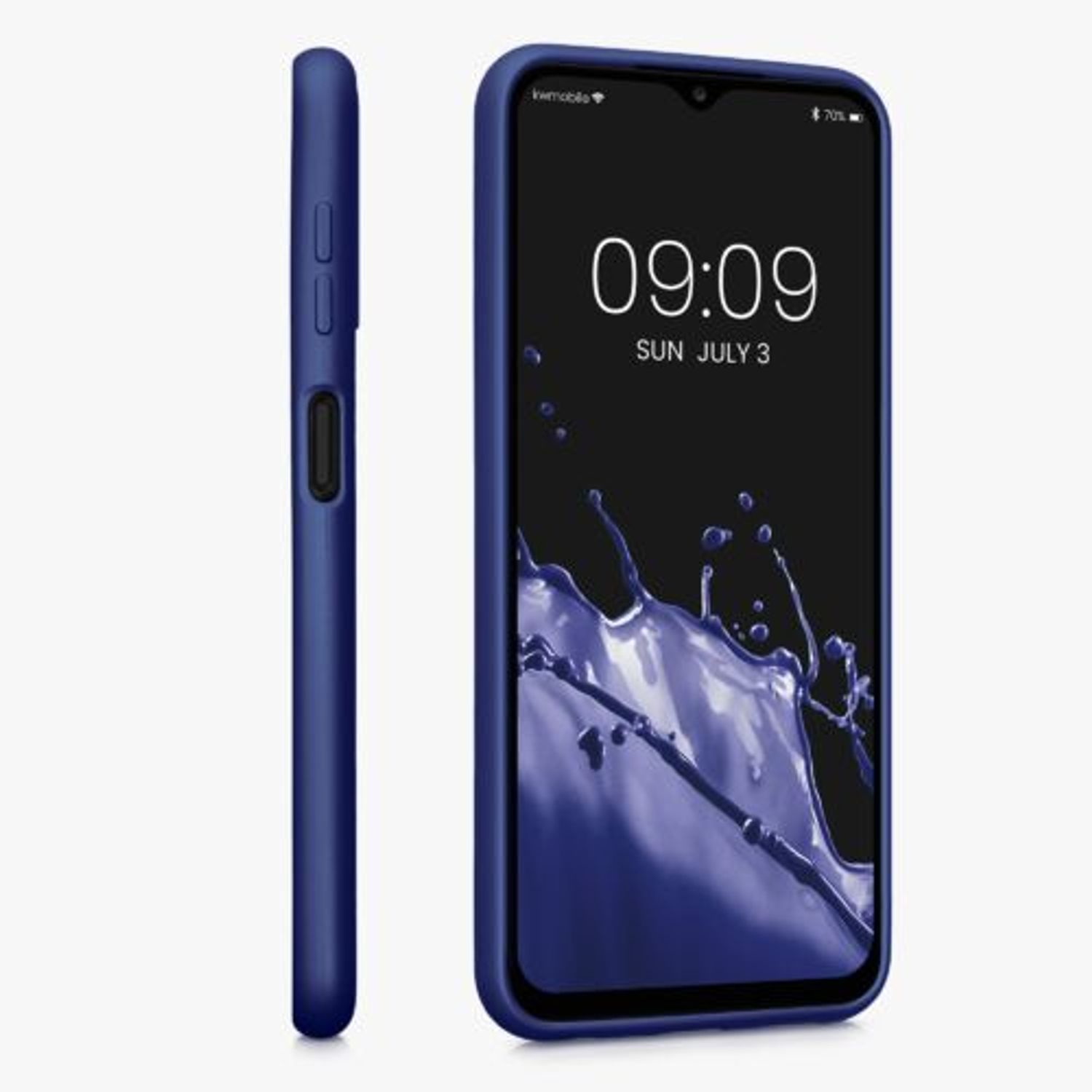 Husa Kwmobile pentru Samsung Galaxy A13, Silicon, Albastru, 57956.64 fotografia produsului View 4 L