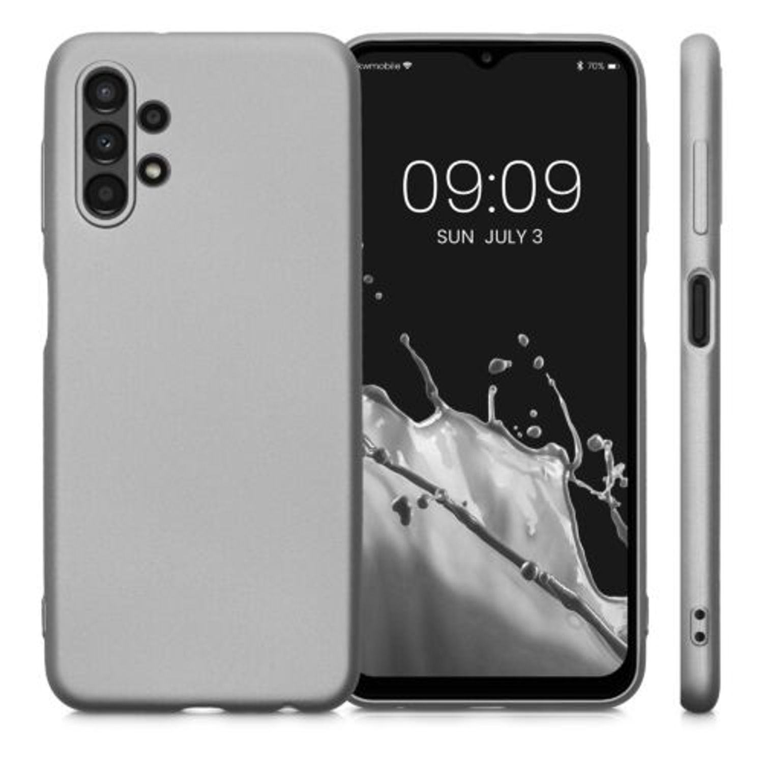 Husa Kwmobile pentru Samsung Galaxy A13, Silicon, Gri, 57956.67 fotografia produsului