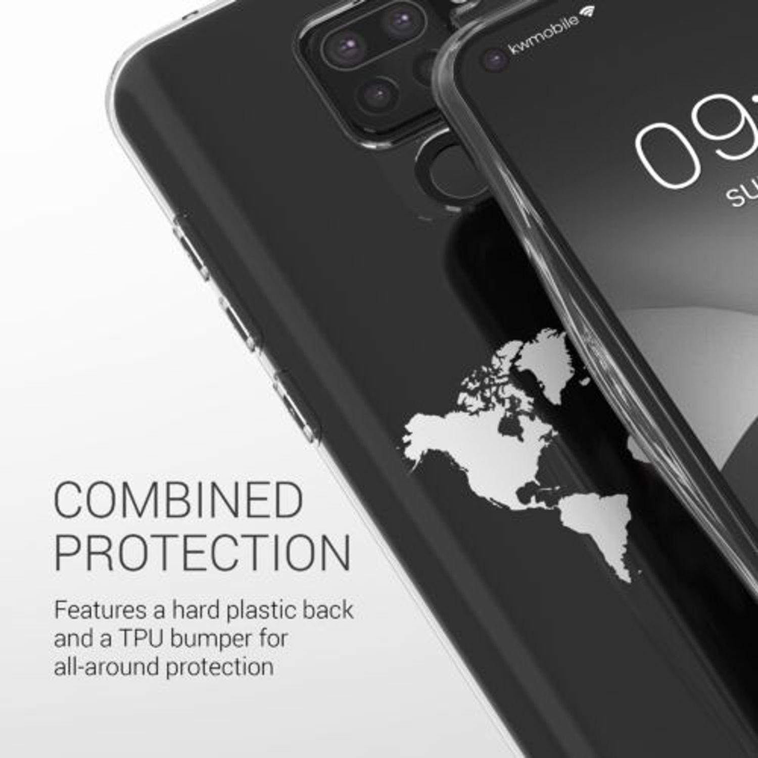 Husa Kwmobile pentru Xiaomi Redmi Note 9, Silicon, Transparent/Argintiu, 57084.05 fotografia produsului View 8 L