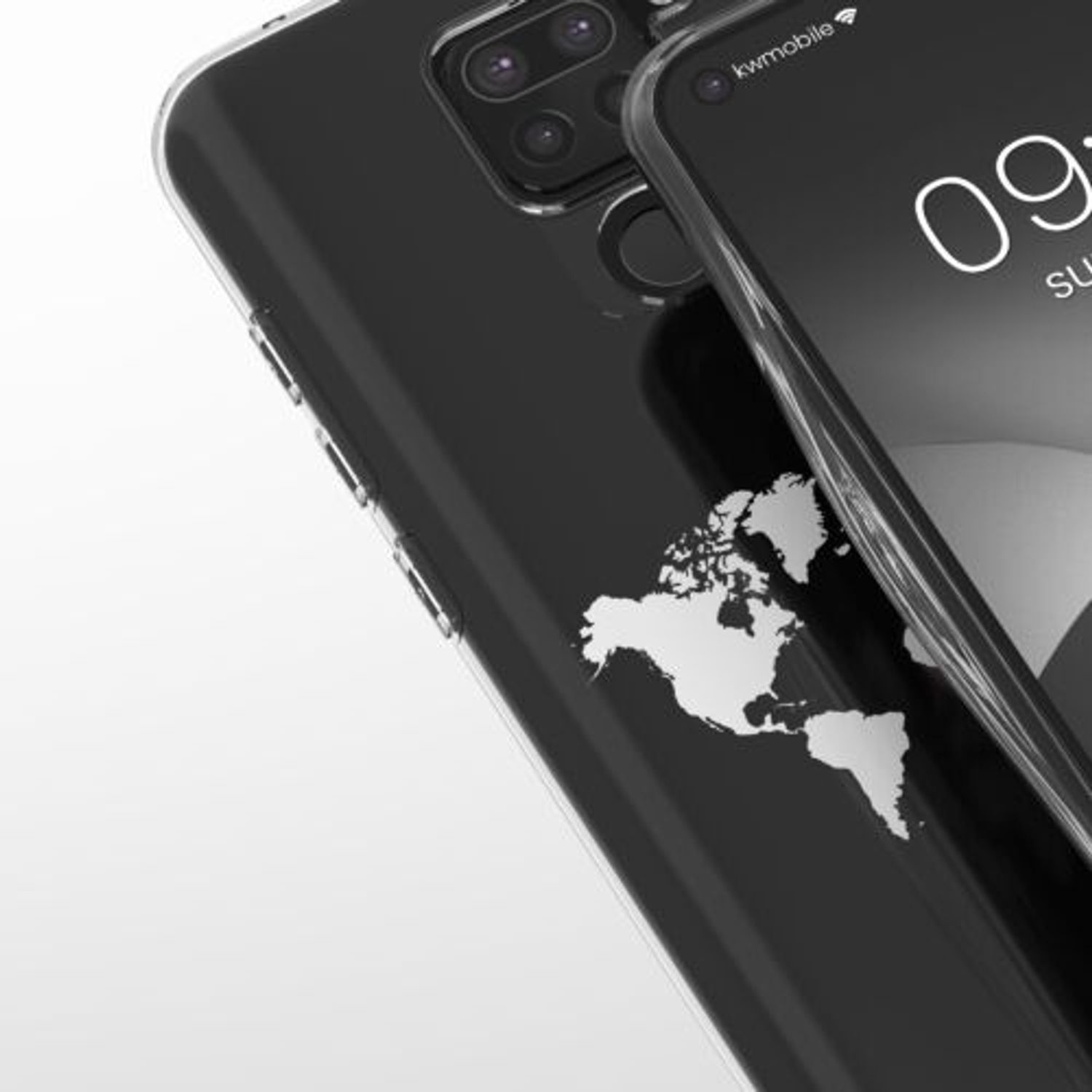 Husa Kwmobile pentru Xiaomi Redmi Note 9, Silicon, Transparent/Argintiu, 57084.05 fotografia produsului View 4 L
