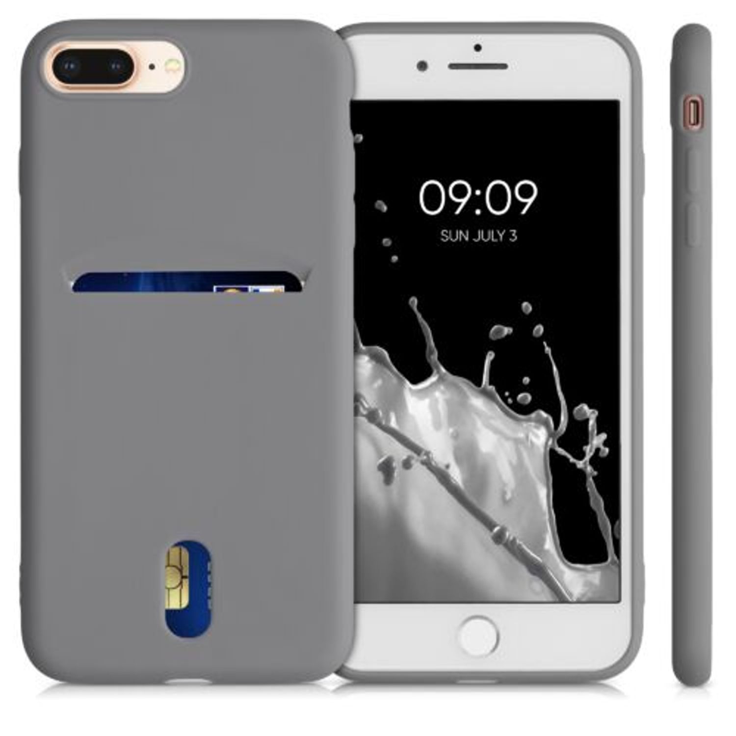 Husa pentru iPhone 8 Plus/iPhone 7 Plus, Silicon, Gri, 49102.155 fotografia produsului View 2 L