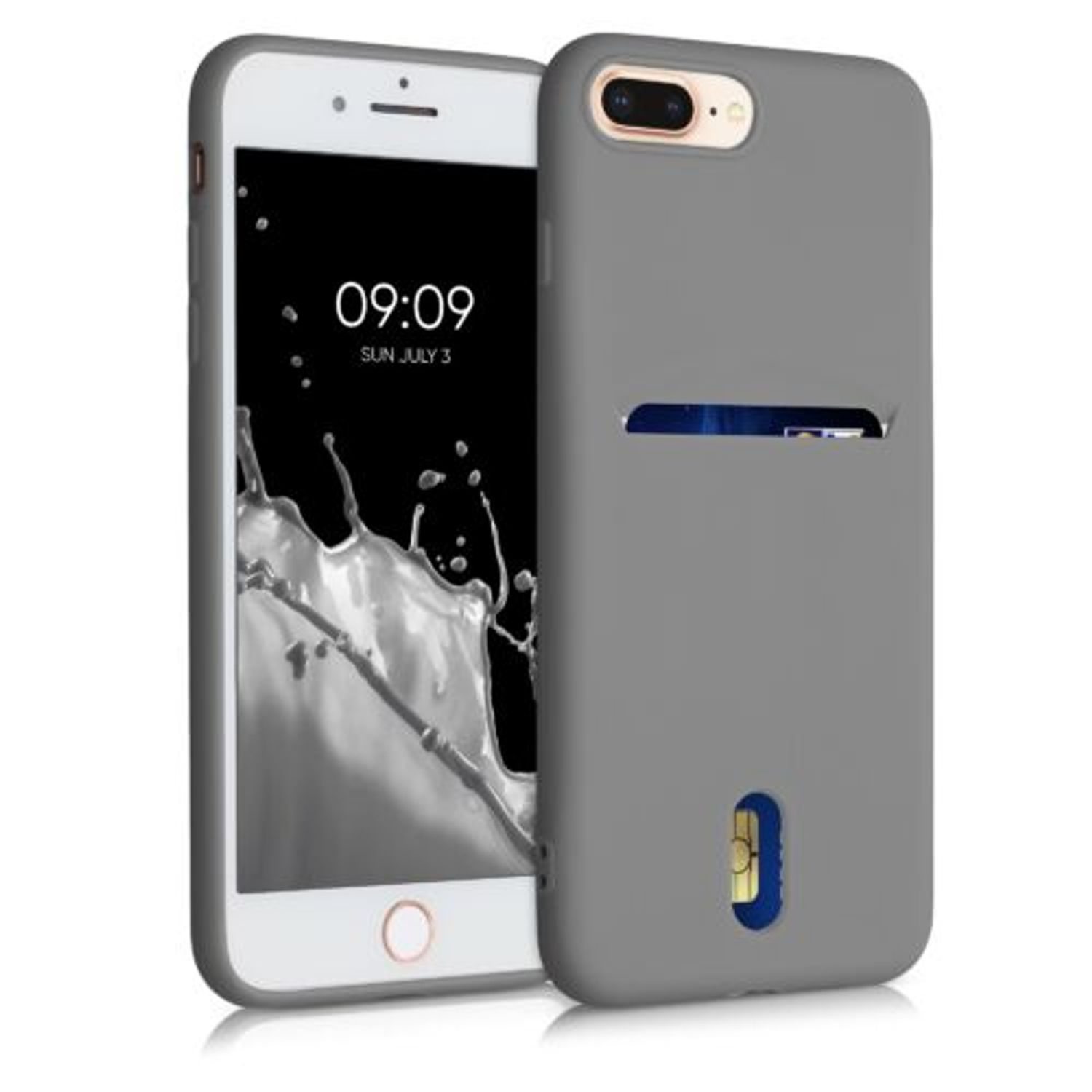 Husa pentru iPhone 8 Plus/iPhone 7 Plus, Silicon, Gri, 49102.155 fotografia produsului