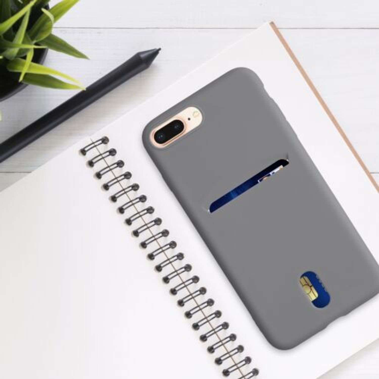 Husa pentru iPhone 8 Plus/iPhone 7 Plus, Silicon, Gri, 49102.155 fotografia produsului View 3 L