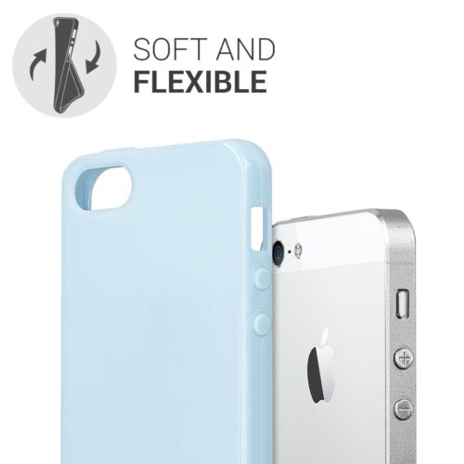 Husa pentru Apple iPhone 5/iPhone 5s/iPhone SE, Silicon, Albastru, 33098.58 fotografia produsului View 6 L