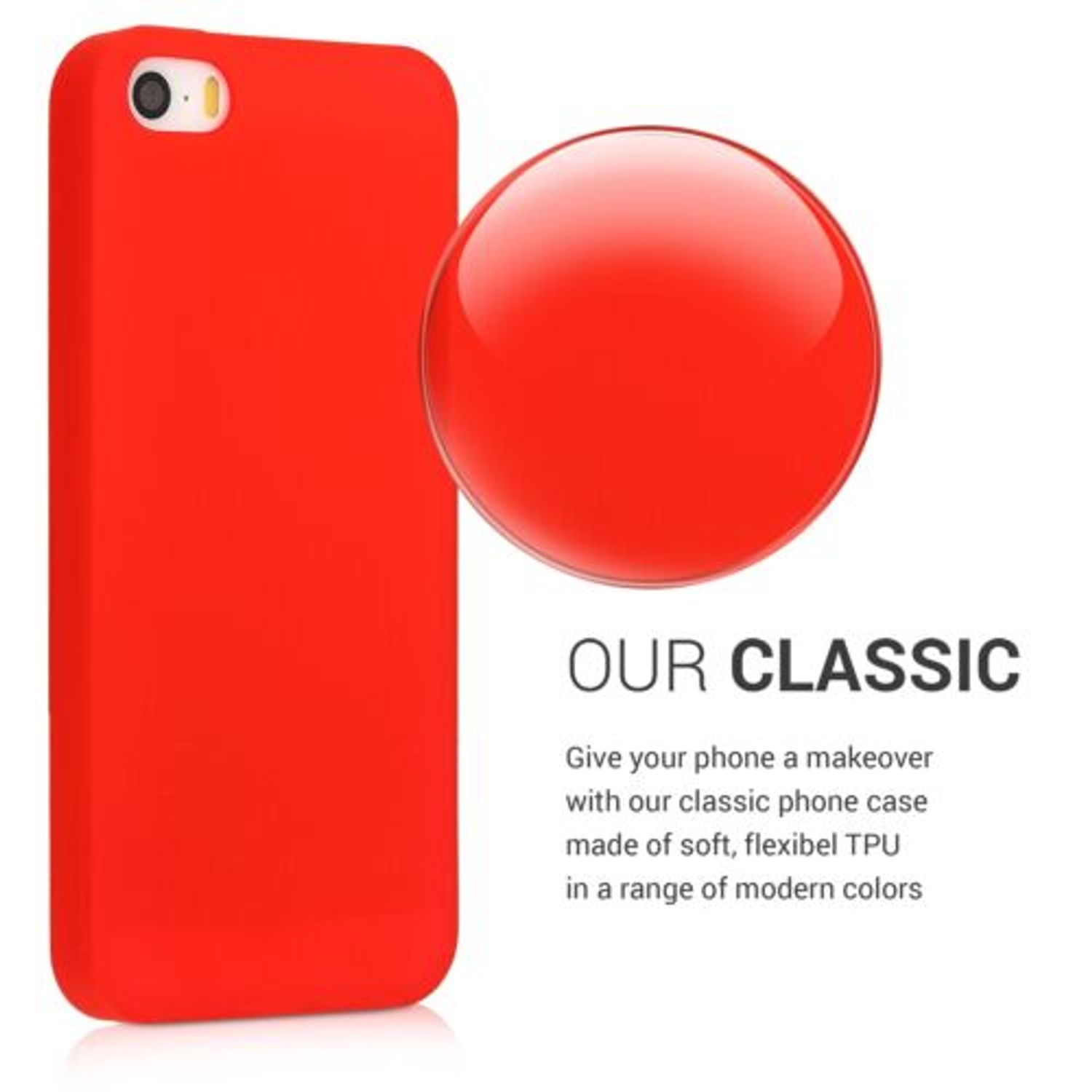 Husa pentru Apple iPhone 5/iPhone 5s/iPhone SE, Silicon, Rosu, 44141.111 fotografia produsului View 4 L