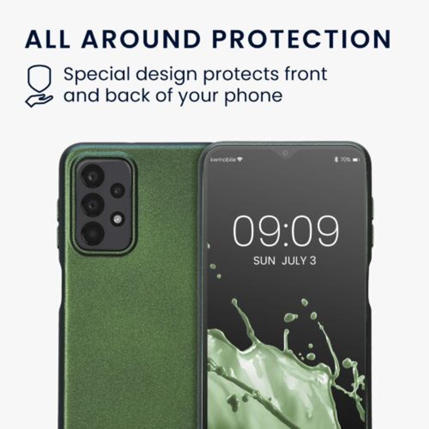 Husa Kwmobile pentru Samsung Galaxy A23, Silicon, Verde, 58020.233 fotografia produsului View 10 L
