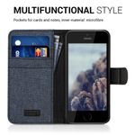 Husa pentru Apple iPhone 5/iPhone 5s/iPhone SE, Textil, Albastru, 35222.17 fotografia produsului View 5 S