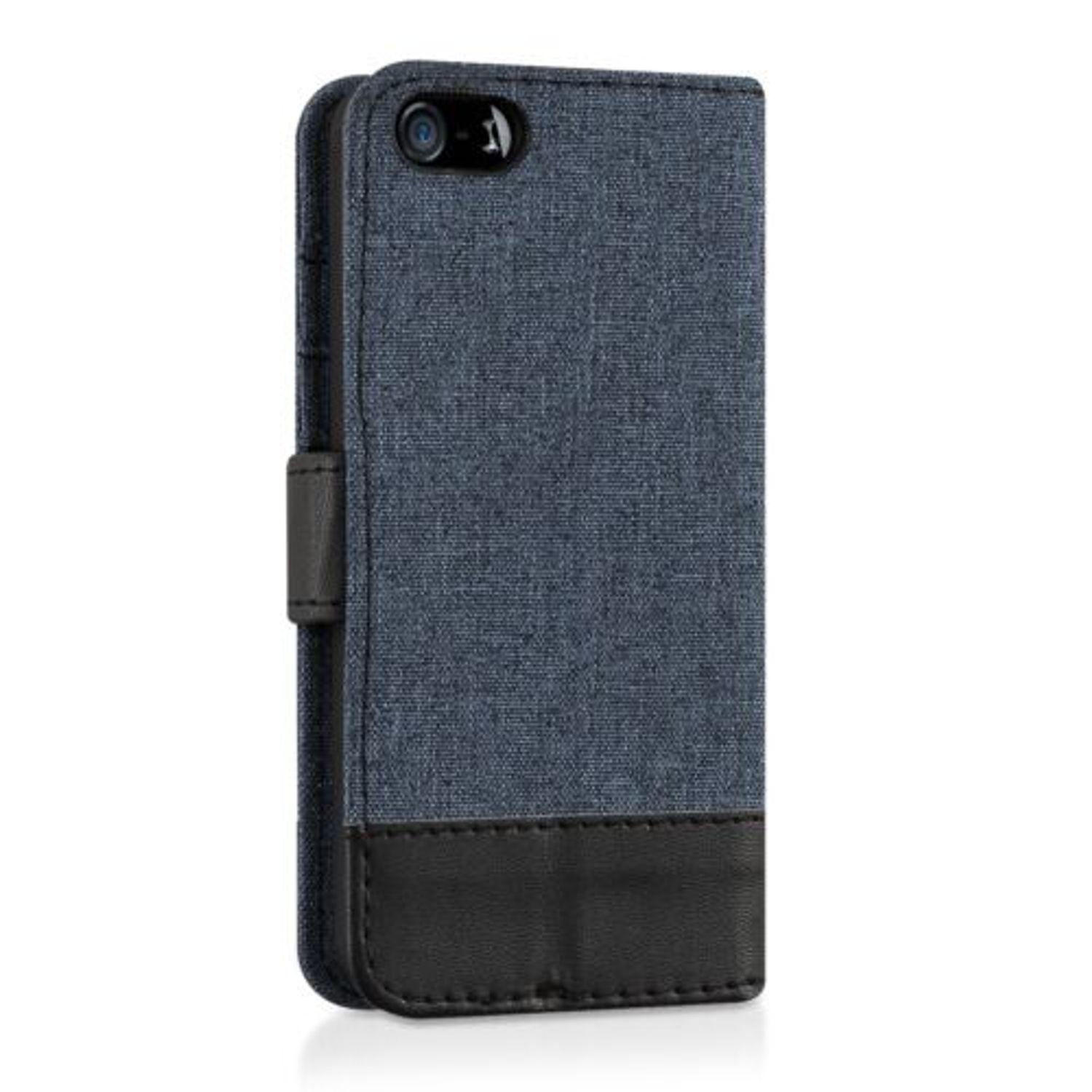 Husa pentru Apple iPhone 5/iPhone 5s/iPhone SE, Textil, Albastru, 35222.17 fotografia produsului View 4 L