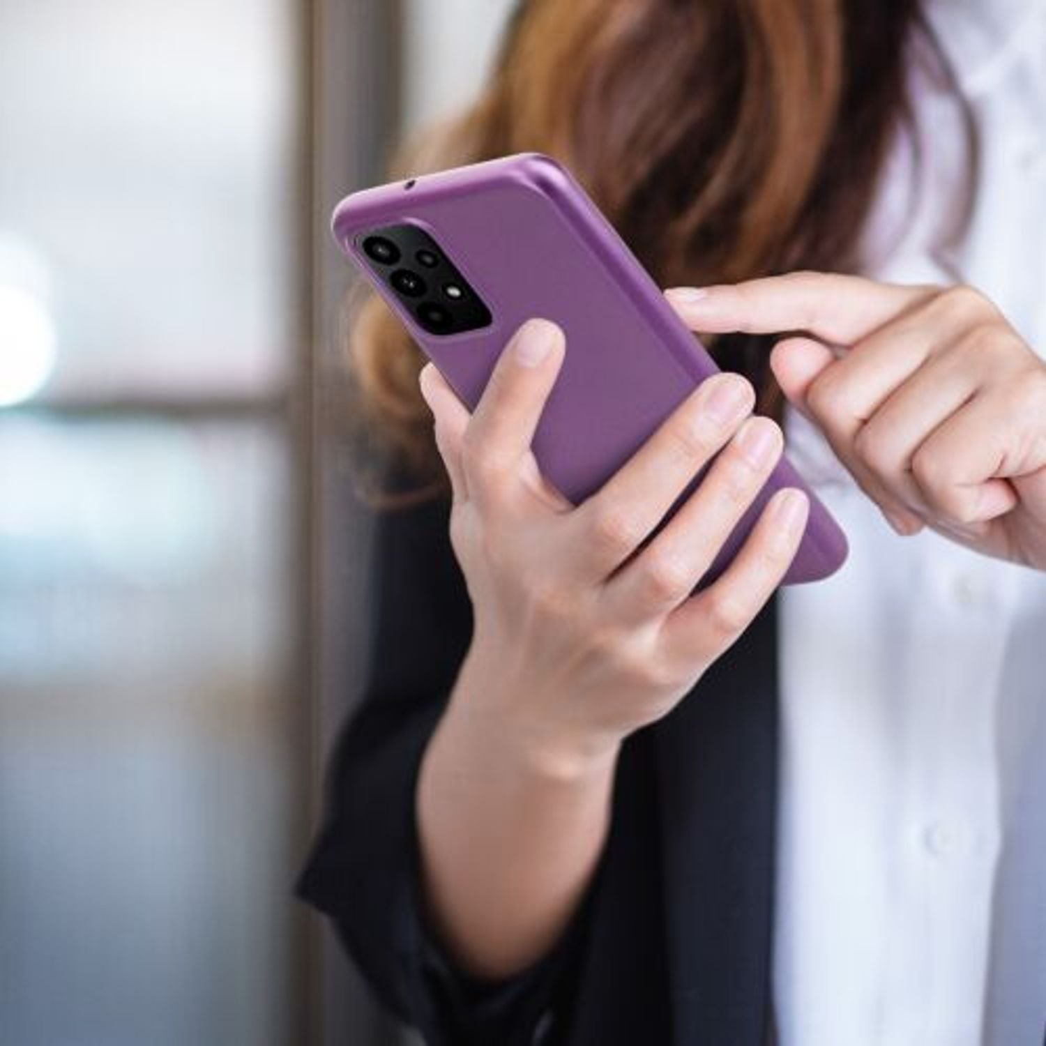 Husa Kwmobile pentru Samsung Galaxy A23, Silicon, Mov, 58020.230 fotografia produsului View 9 L