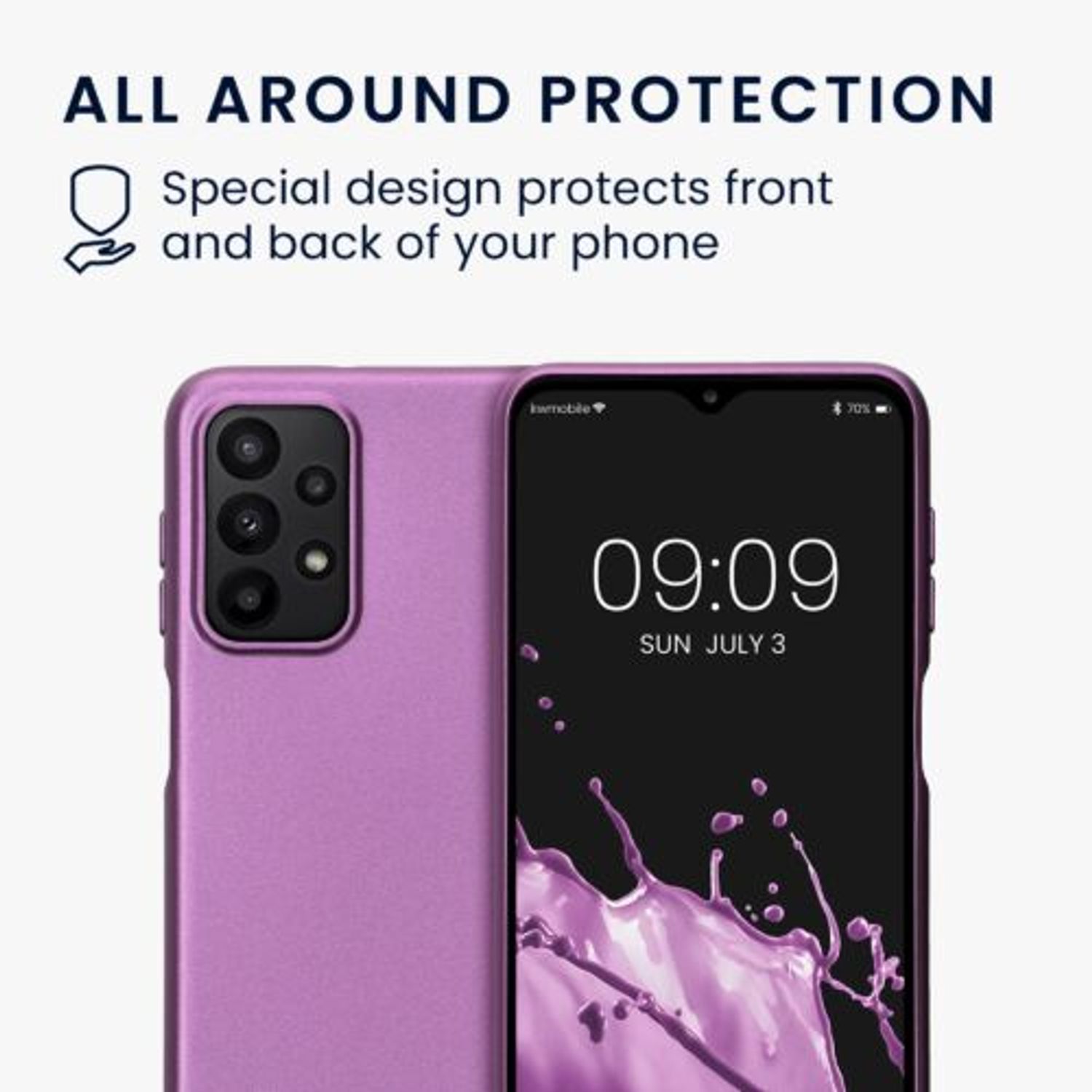 Husa Kwmobile pentru Samsung Galaxy A23, Silicon, Mov, 58020.230 fotografia produsului View 6 L