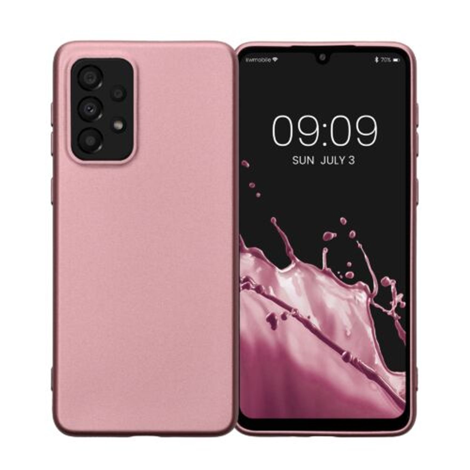 Husa Kwmobile pentru Samsung Galaxy A33 5G, Silicon, Rose Gold, 58022.31 fotografia produsului
