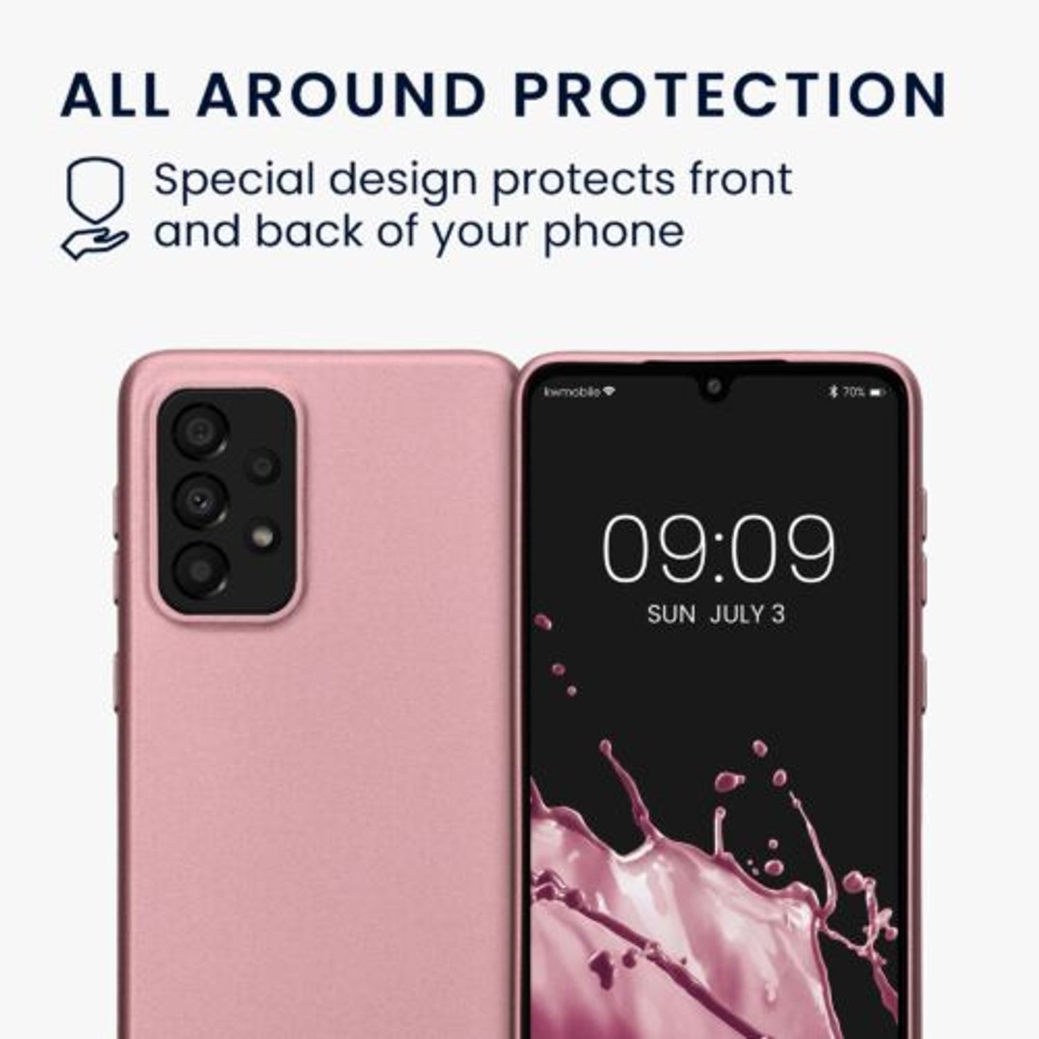 Husa Kwmobile pentru Samsung Galaxy A33 5G, Silicon, Rose Gold, 58022.31 fotografia produsului View 6 L