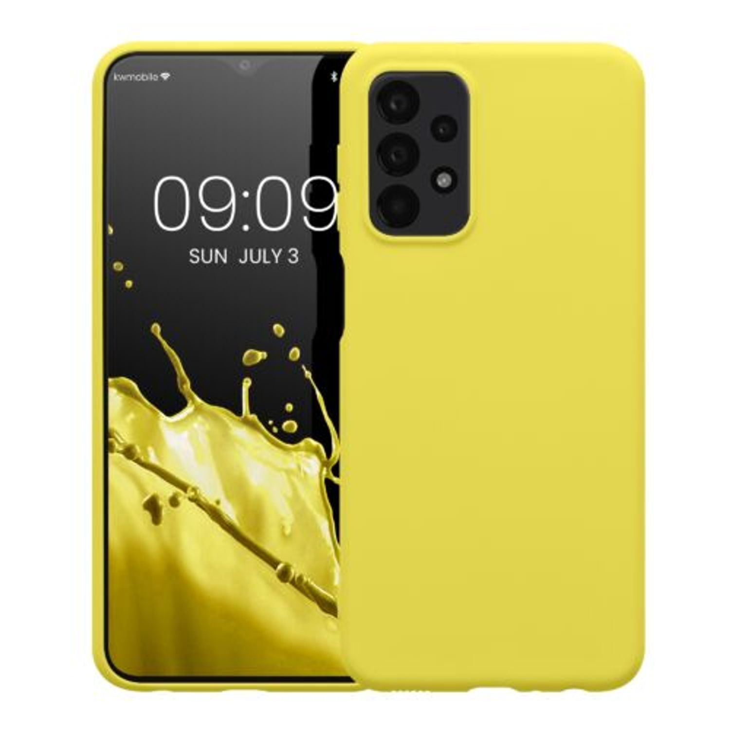 Husa Kwmobile pentru Samsung Galaxy A23, Silicon, Galben, 58044.165 fotografia produsului