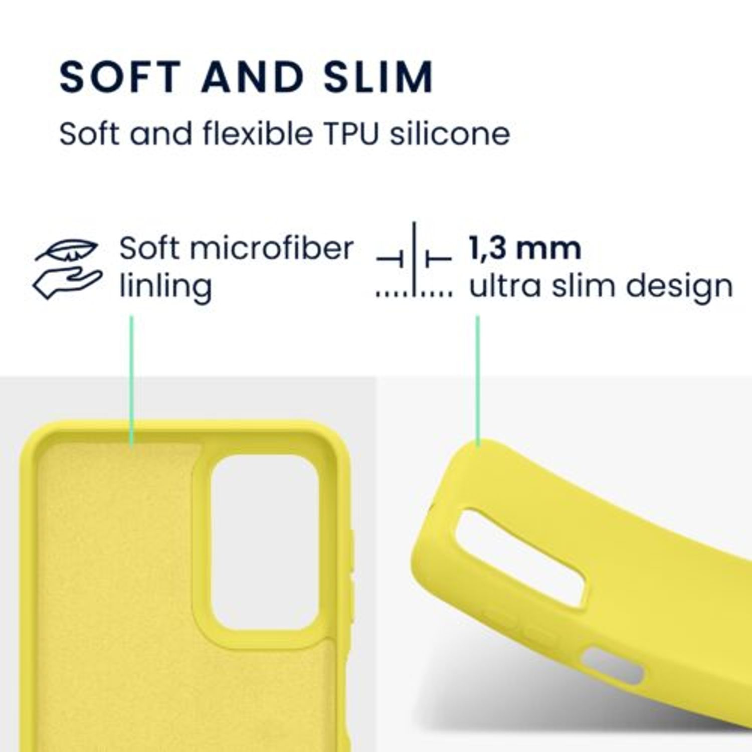 Husa Kwmobile pentru Samsung Galaxy A23, Silicon, Galben, 58044.165 fotografia produsului View 2 L