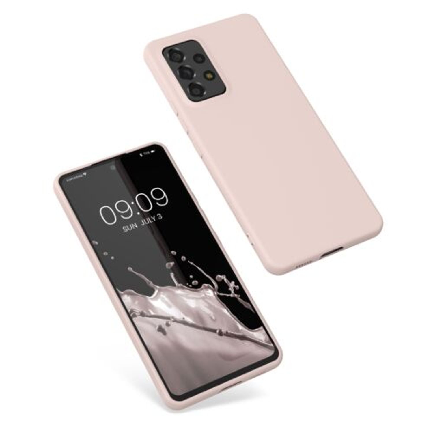 Husa Kwmobile pentru Samsung Galaxy A53 5G, Silicon, Crem, 58051.225 fotografia produsului