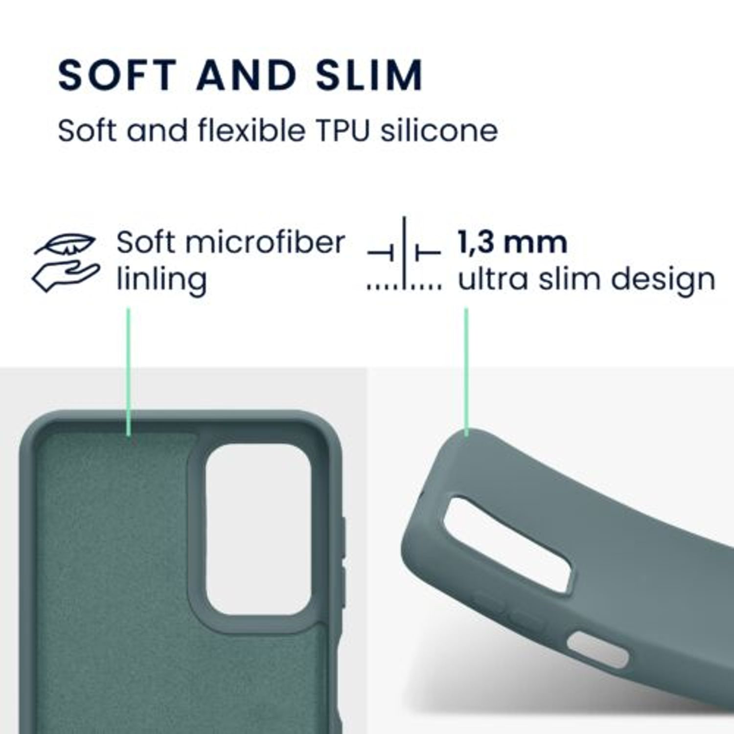 Husa Kwmobile pentru Samsung Galaxy A23, Silicon, Verde, 58044.171 fotografia produsului View 2 L