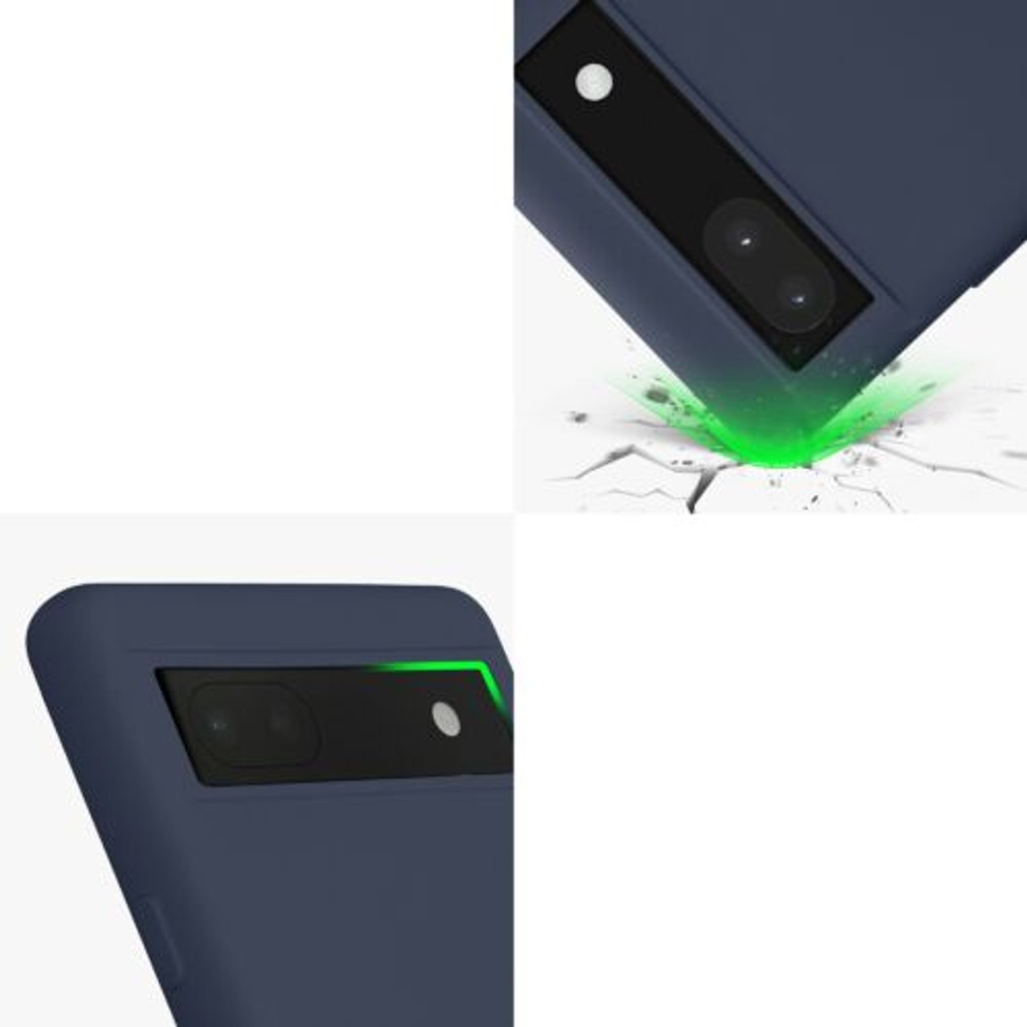 Husa Kwmobile pentru Google Pixel 6a, Silicon, Albastru, 58053.186 fotografia produsului View 7 L