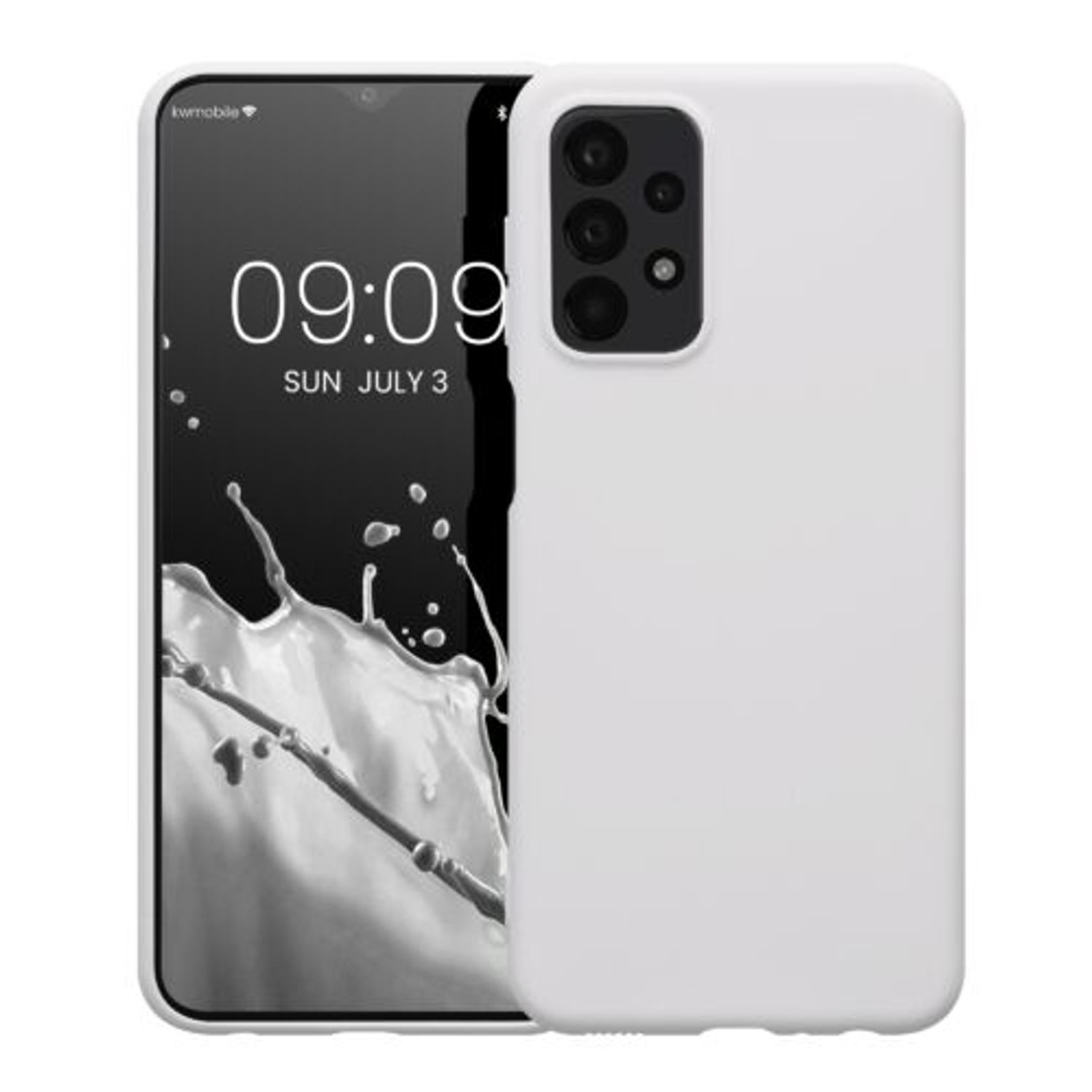 Husa Kwmobile pentru Samsung Galaxy A23, Silicon, Alb, 58044.48 fotografia produsului