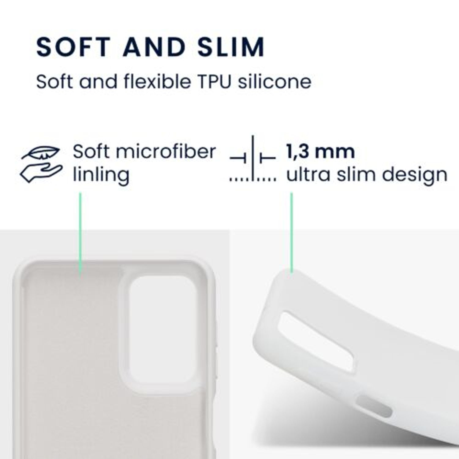Husa Kwmobile pentru Samsung Galaxy A23, Silicon, Alb, 58044.48 fotografia produsului View 2 L