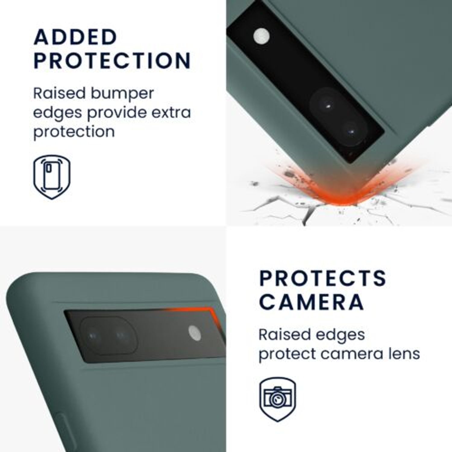 Husa Kwmobile pentru Google Pixel 6a, Silicon, Verde, 58053.171 fotografia produsului View 3 L