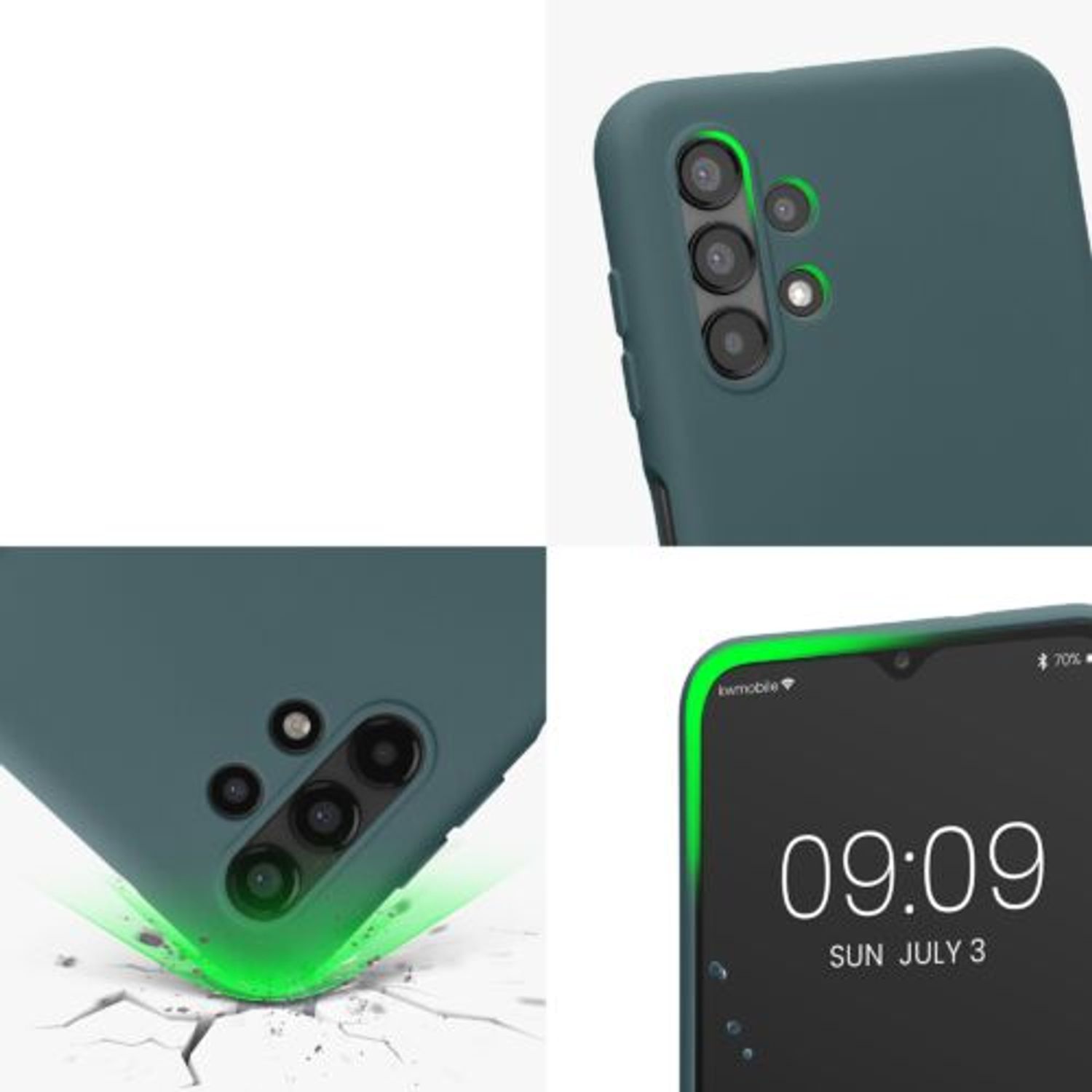 Husa Kwmobile pentru Samsung Galaxy A13, Silicon, Verde, 58049.171 fotografia produsului View 7 L