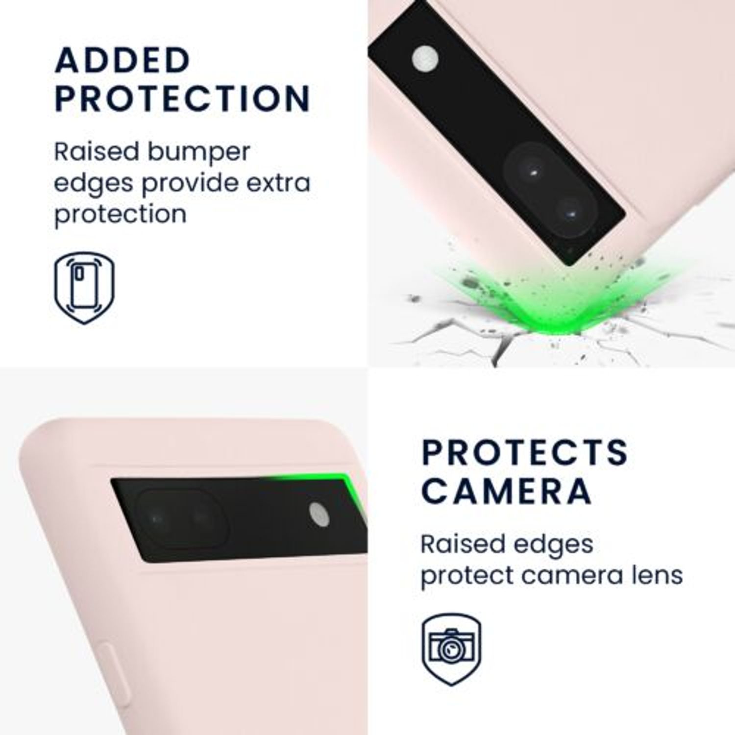 Husa Kwmobile pentru Google Pixel 6a, Silicon, Crem, 58053.225 fotografia produsului View 14 L