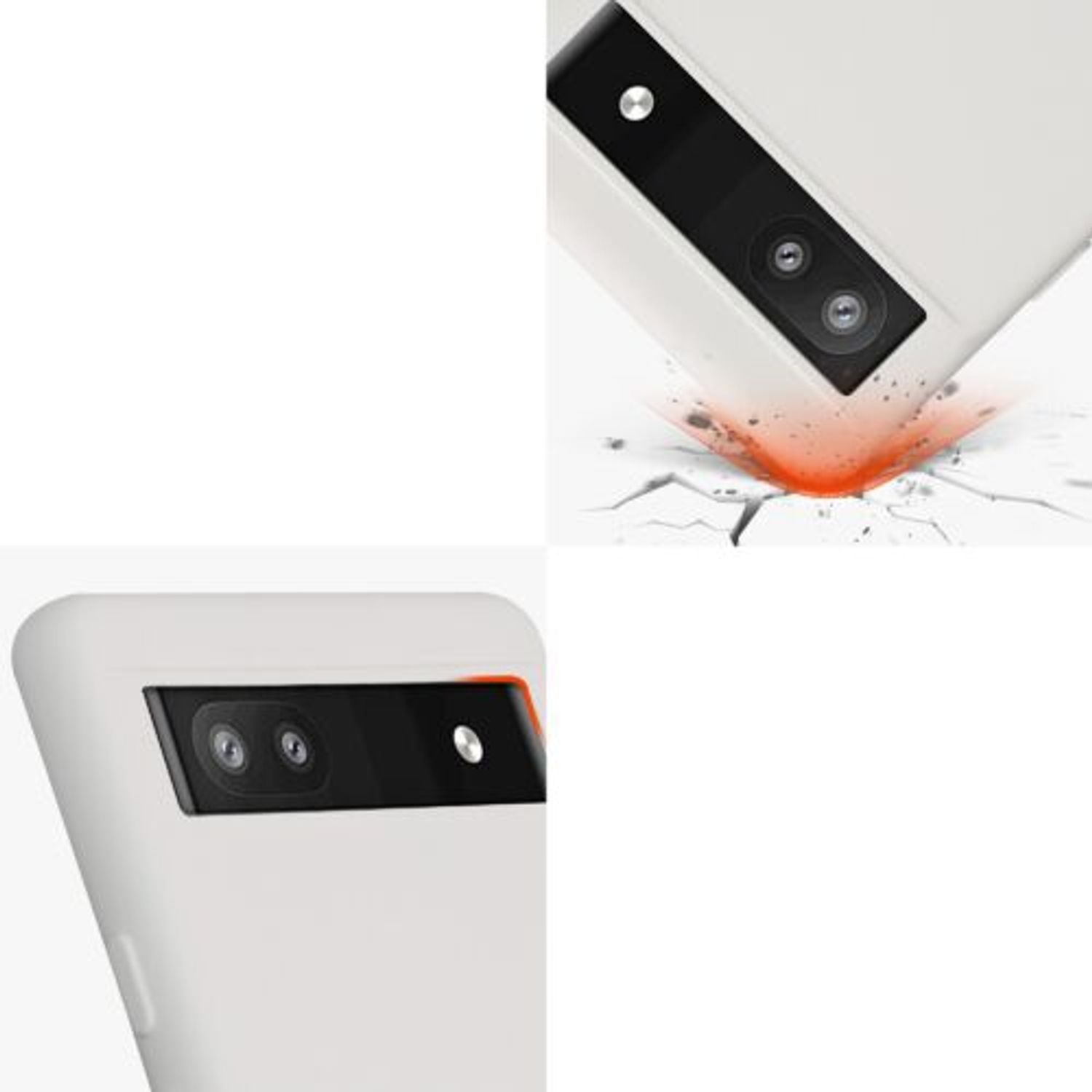 Husa Kwmobile pentru Google Pixel 6a, Silicon, Alb, 58053.48 fotografia produsului View 7 L