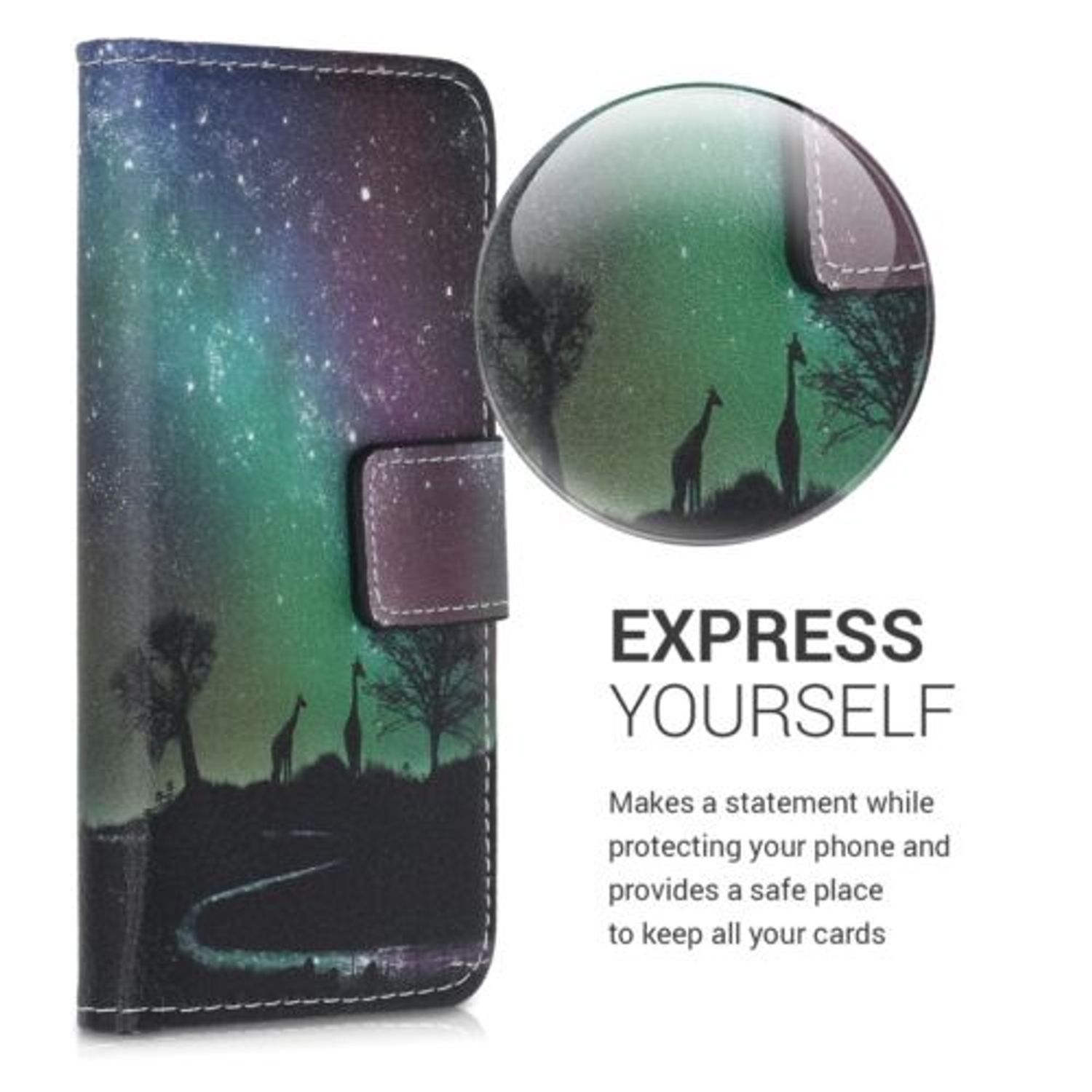 Husa pentru Apple iPhone 5/iPhone 5s/iPhone SE, Piele ecologica, Multicolor, 20207.29 fotografia produsului View 3 L