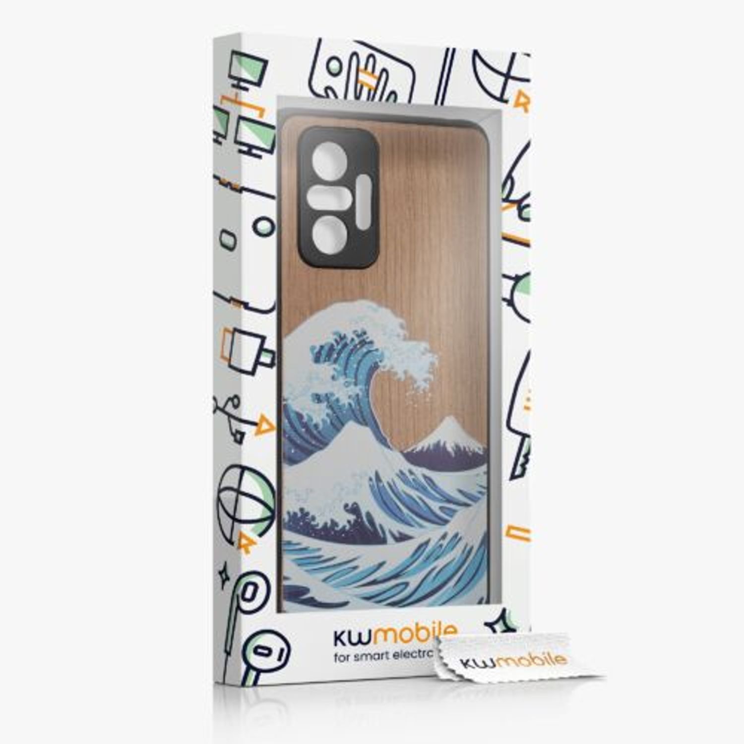 Husa Kwmobile pentru Xiaomi Redmi Note 10 Pro, Lemn, Multicolor, 55940.08 fotografia produsului View 6 L