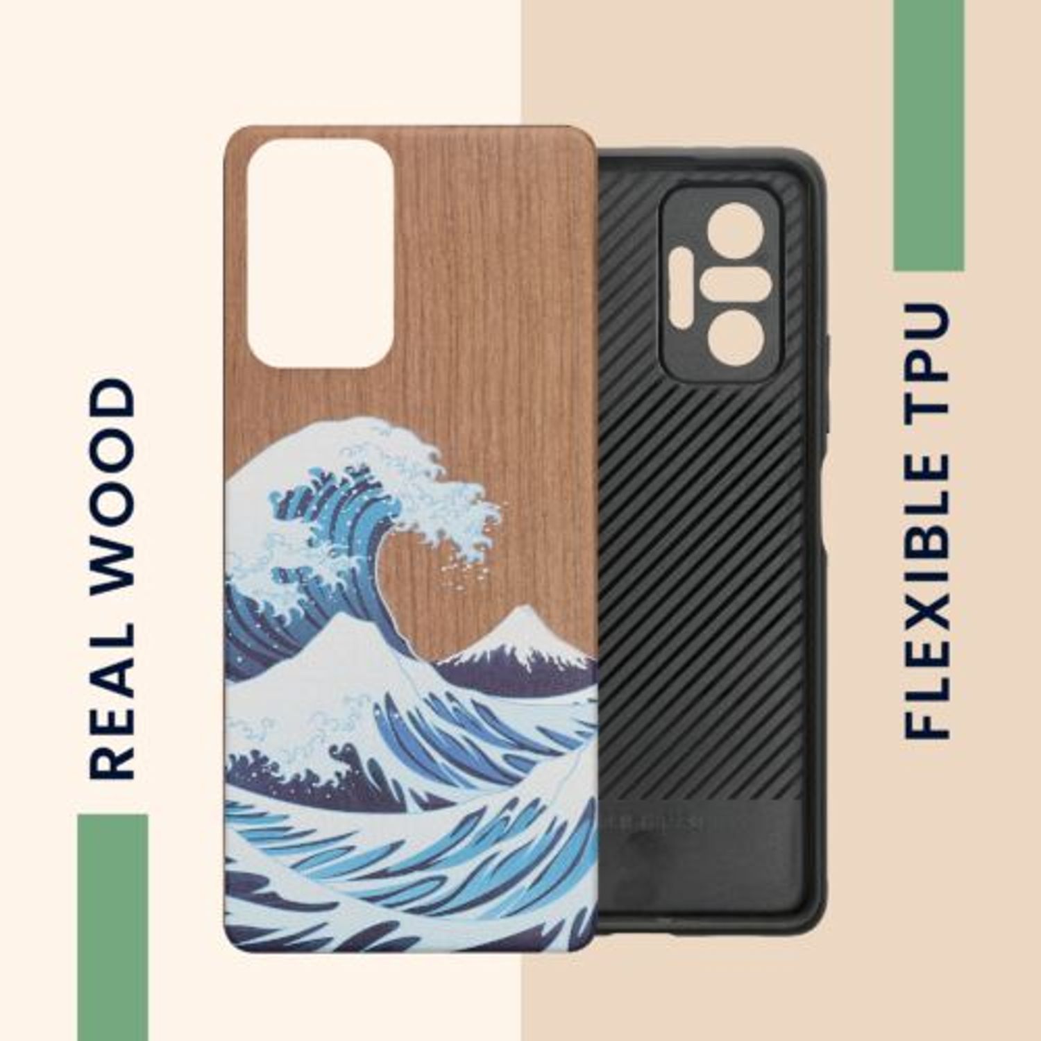 Husa Kwmobile pentru Xiaomi Redmi Note 10 Pro, Lemn, Multicolor, 55940.08 fotografia produsului View 4 L