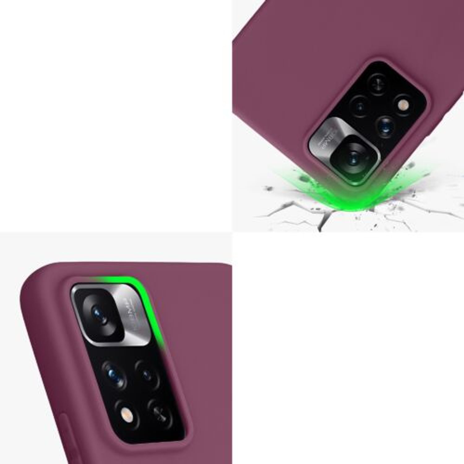 Husa Kwmobile pentru Xiaomi Redmi Note 11 Pro Plus 5G, Silicon, Violet, 58095.187 fotografia produsului View 7 L