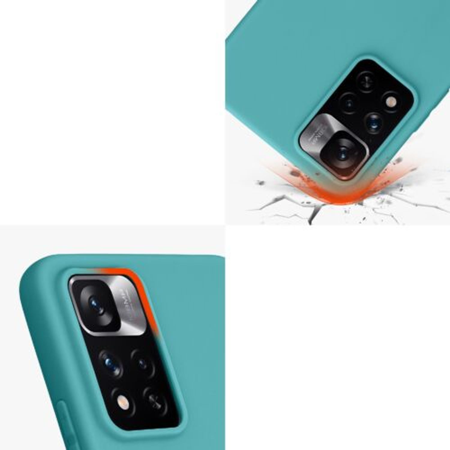 Husa Kwmobile pentru Xiaomi Redmi Note 11 Pro Plus 5G, Silicon, Verde, 58095.57 fotografia produsului View 7 L