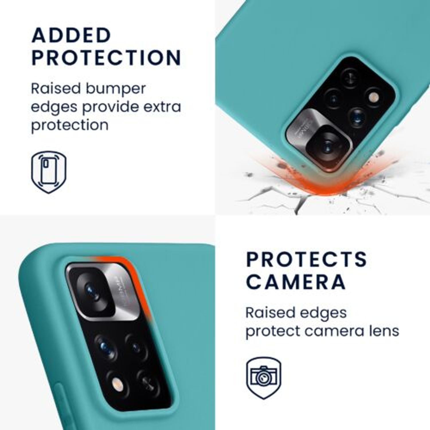 Husa Kwmobile pentru Xiaomi Redmi Note 11 Pro Plus 5G, Silicon, Verde, 58095.57 fotografia produsului View 6 L