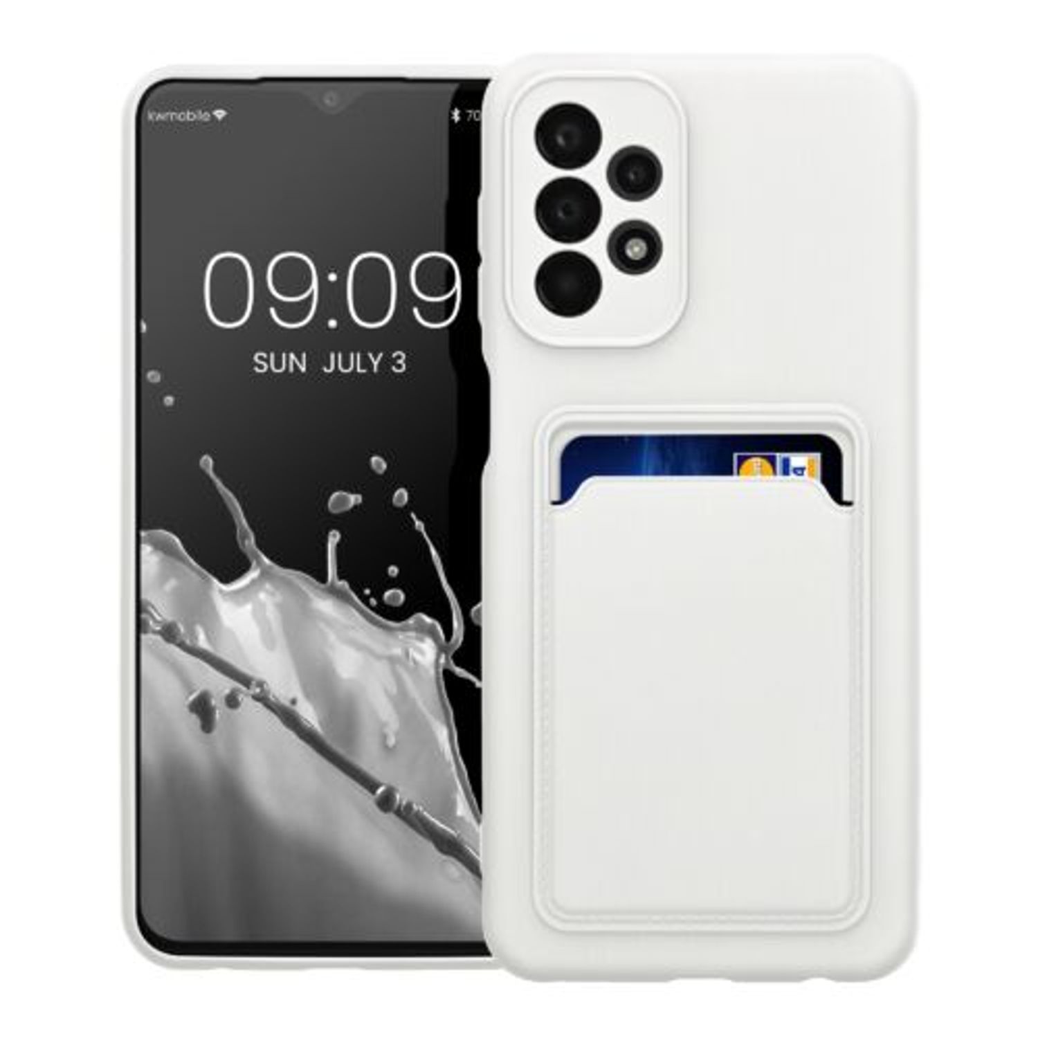 Husa Kwmobile pentru Samsung Galaxy A23, Silicon, Alb, 58143.02 fotografia produsului