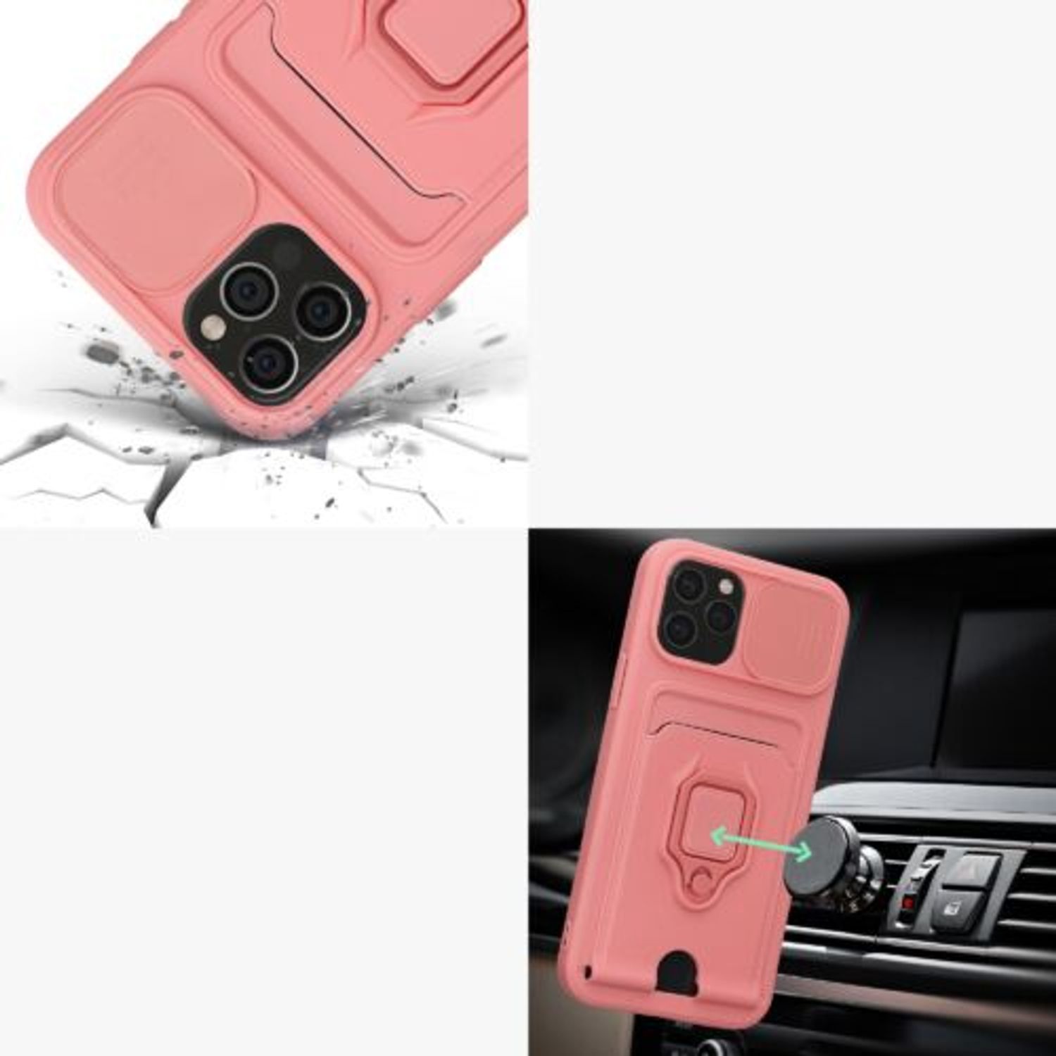 Husa Kwmobile pentru Apple iPhone 12/iPhone 12 Pro, Silicon, Roz, 58130.193 fotografia produsului View 11 L