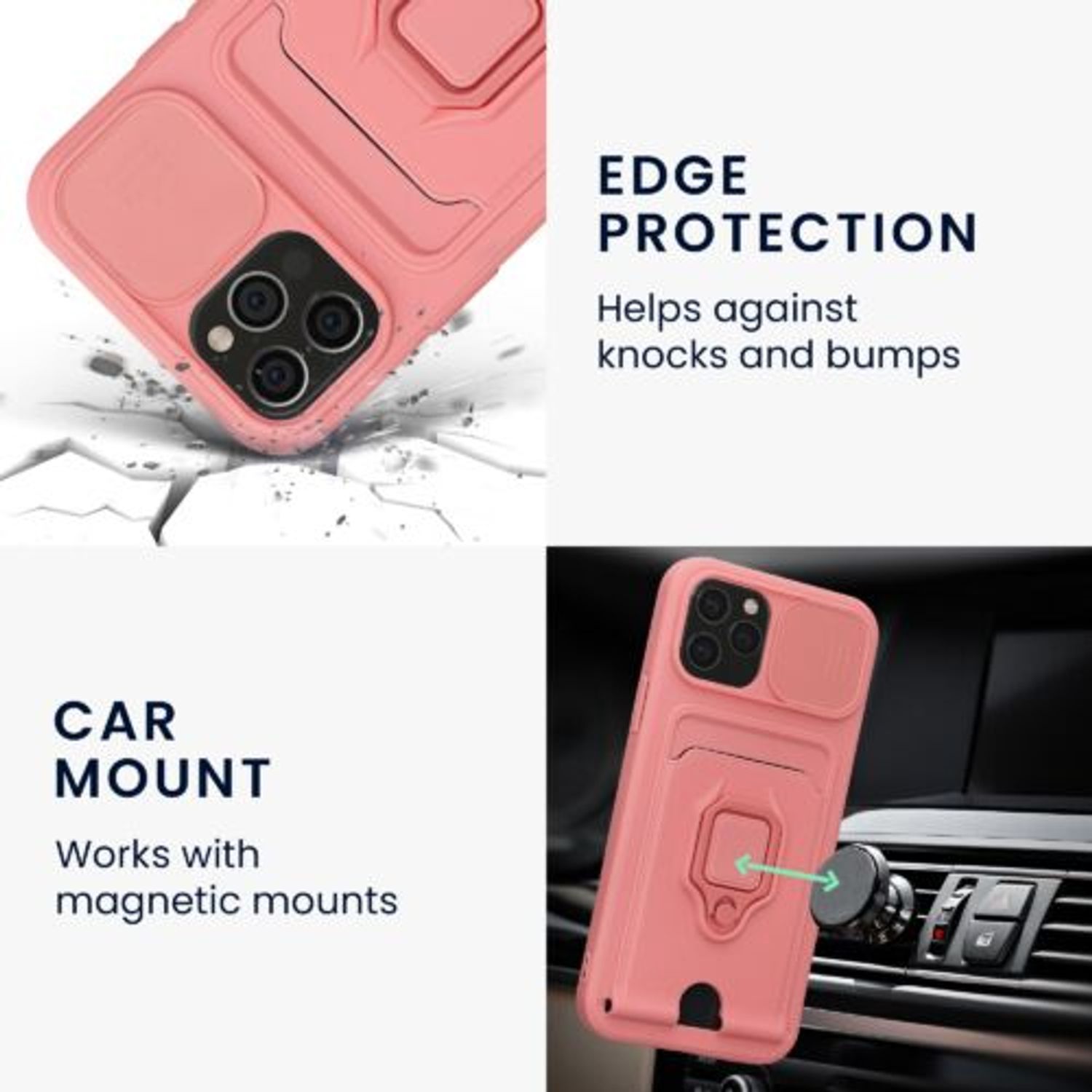 Husa Kwmobile pentru Apple iPhone 12/iPhone 12 Pro, Silicon, Roz, 58130.193 fotografia produsului View 6 L