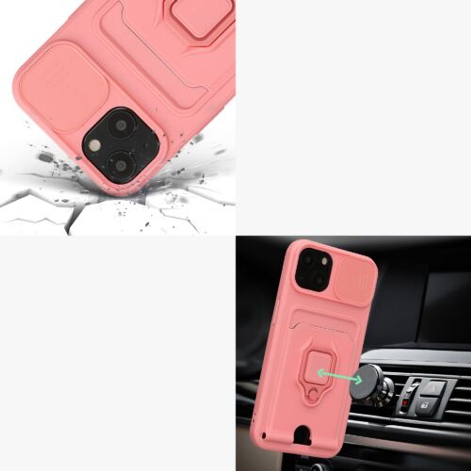 Husa Kwmobile pentru Apple iPhone 13, Silicon, Roz, 58133.193 fotografia produsului View 11 L