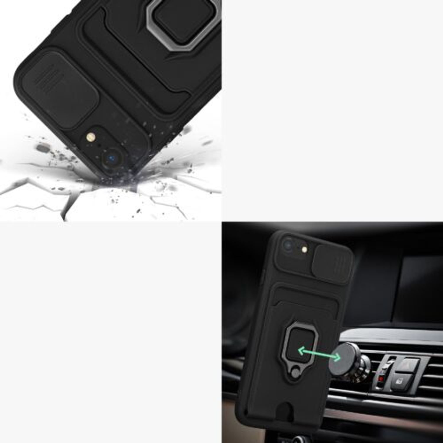 Husa Kwmobile pentru Apple iPhone 8/iPhone 7/iPhone SE 2, Silicon, Negru, 58131.01 fotografia produsului View 11 L