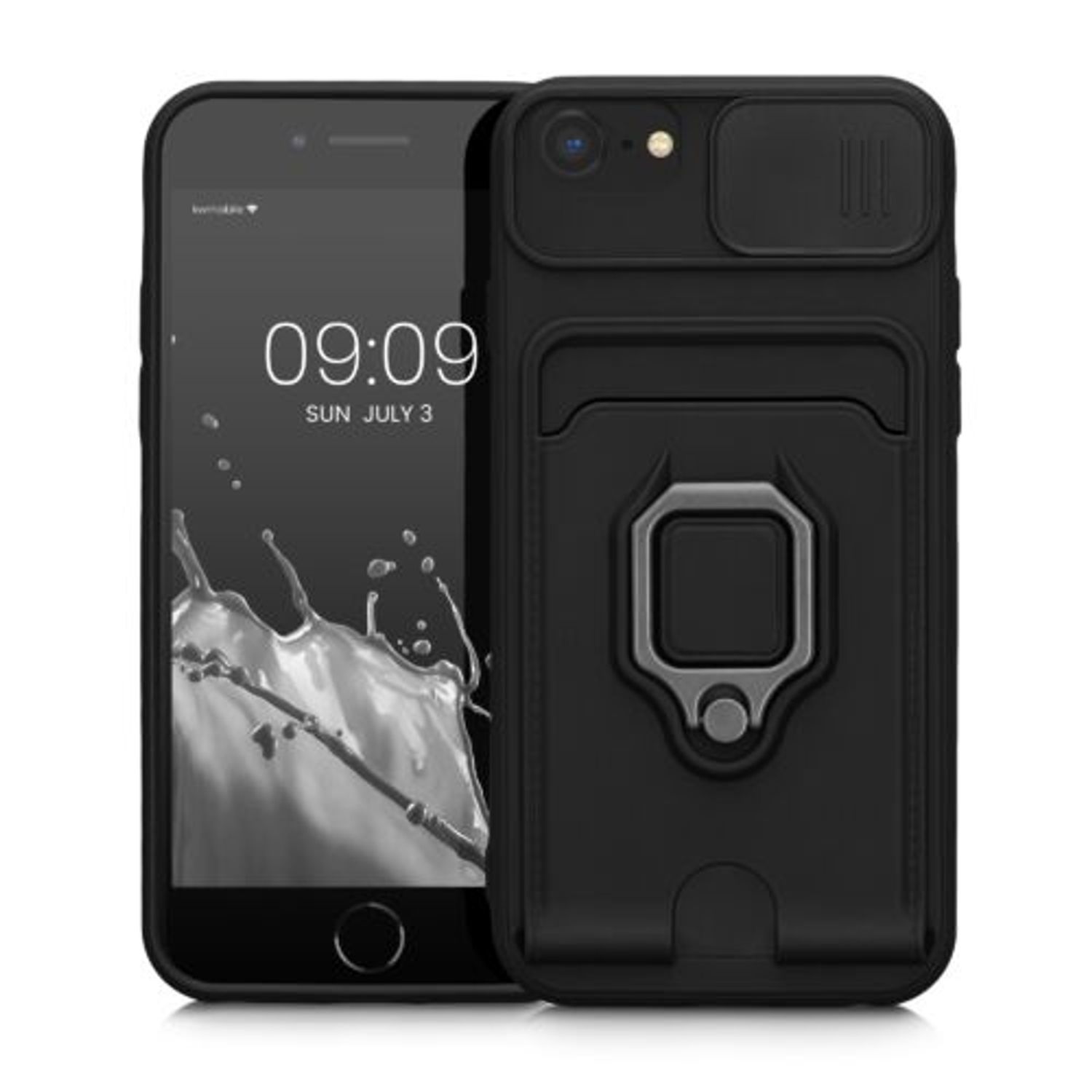 Husa Kwmobile pentru Apple iPhone 8/iPhone 7/iPhone SE 2, Silicon, Negru, 58131.01 fotografia produsului