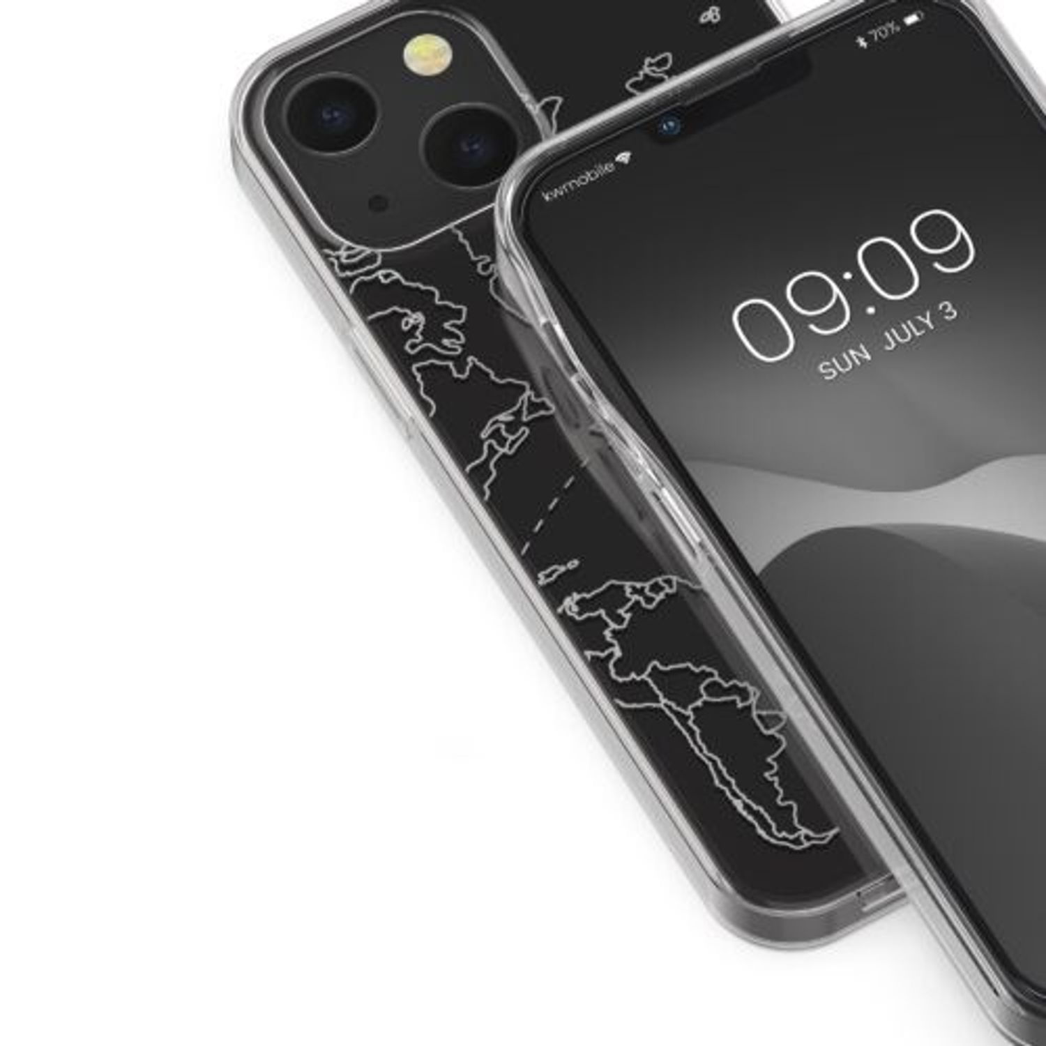 Husa Kwmobile pentru Apple iPhone 13, Silicon, Transparent/Argintiu, 57143.04 fotografia produsului View 8 L