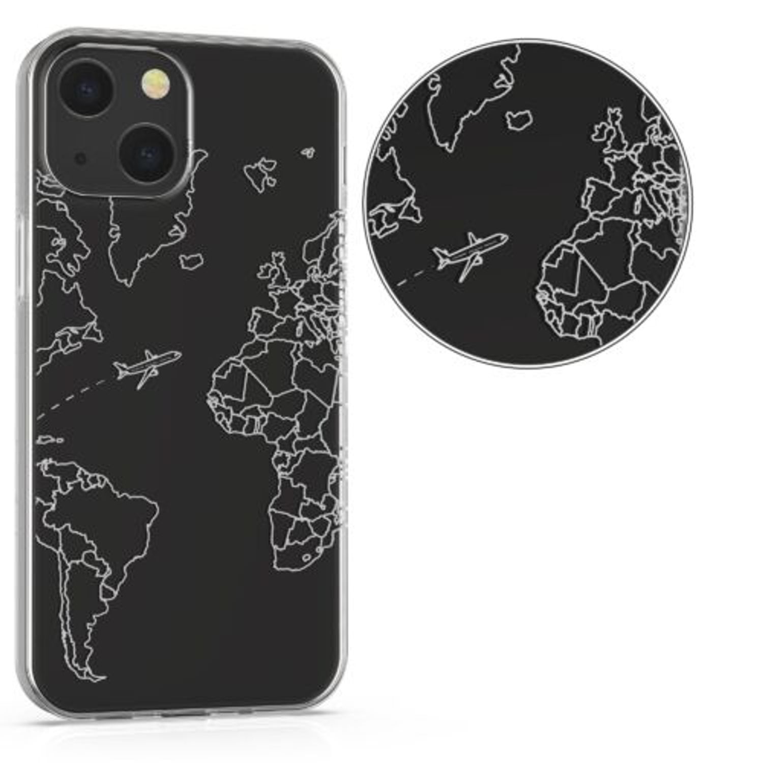 Husa Kwmobile pentru Apple iPhone 13, Silicon, Transparent/Argintiu, 57143.04 fotografia produsului View 9 L