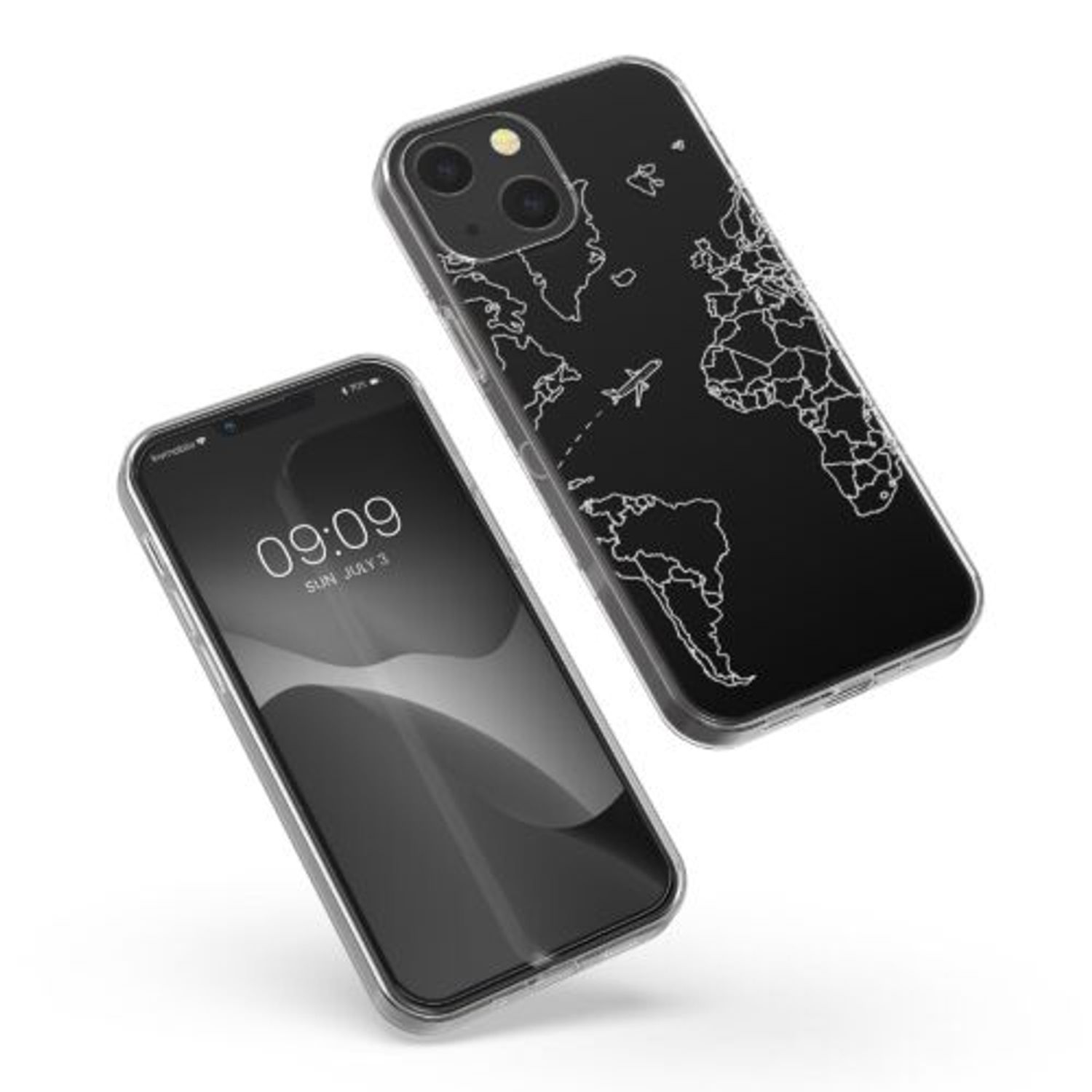 Husa Kwmobile pentru Apple iPhone 13, Silicon, Transparent/Argintiu, 57143.04 fotografia produsului View 10 L