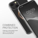 Husa Kwmobile pentru Apple iPhone 13, Silicon, Transparent/Gold, 57143.05 fotografia produsului View 4 S
