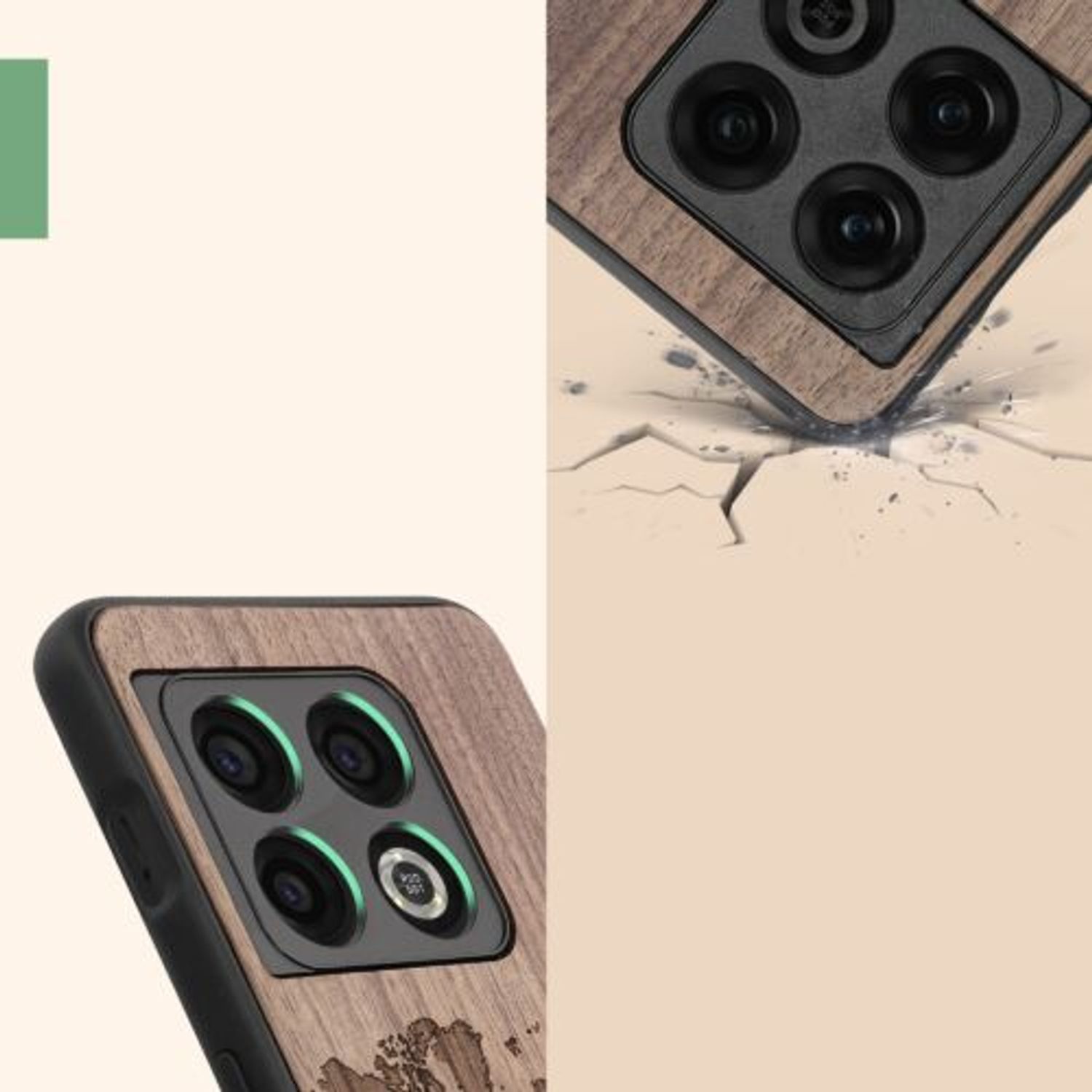 Husa Kwmobile pentru OnePlus 10 Pro, Lemn, Maro, 57462.02 fotografia produsului View 9 L
