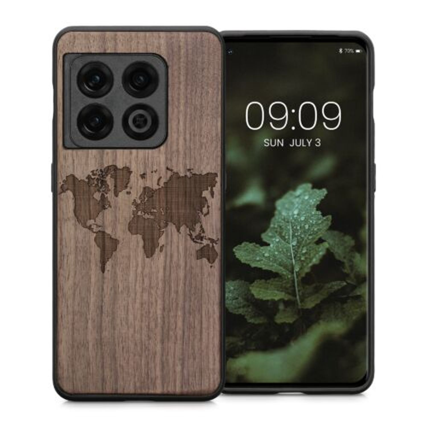 Husa Kwmobile pentru OnePlus 10 Pro, Lemn, Maro, 57462.02 fotografia produsului