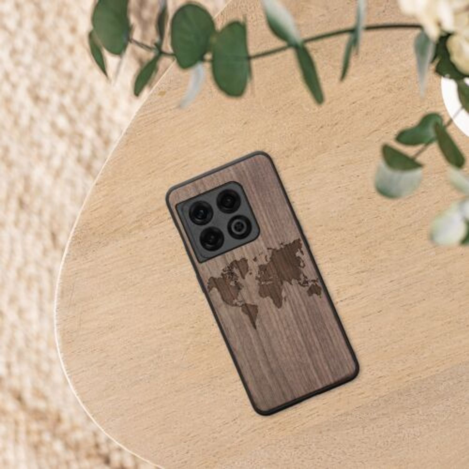 Husa Kwmobile pentru OnePlus 10 Pro, Lemn, Maro, 57462.02 fotografia produsului View 2 L